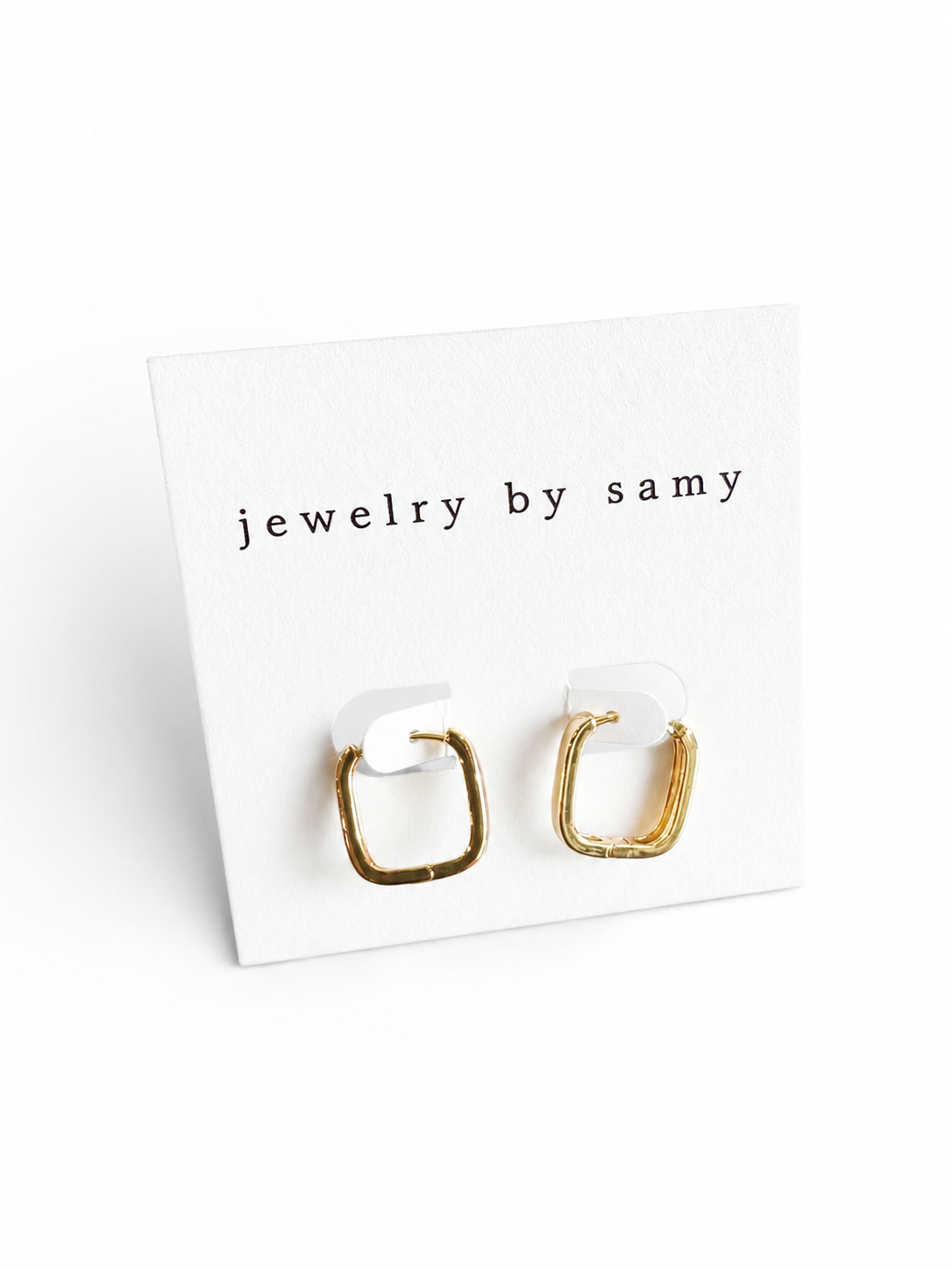 Square Huggie Hoops