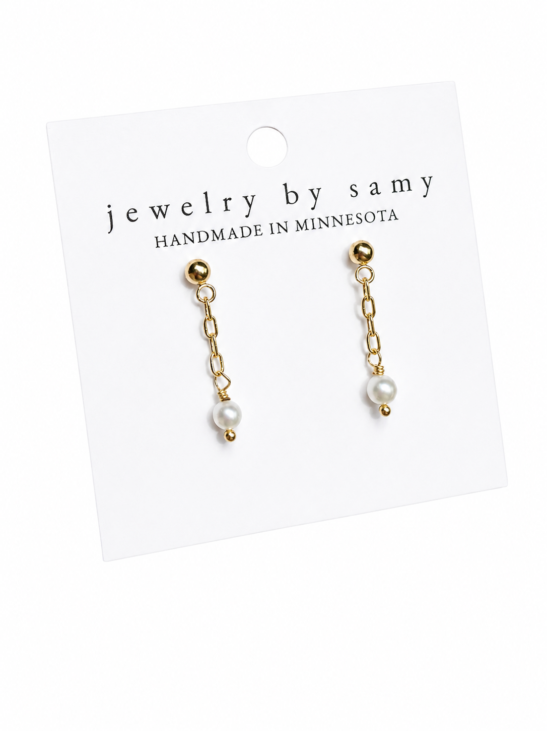 Freshwater Pearl Chain Drop Earrings