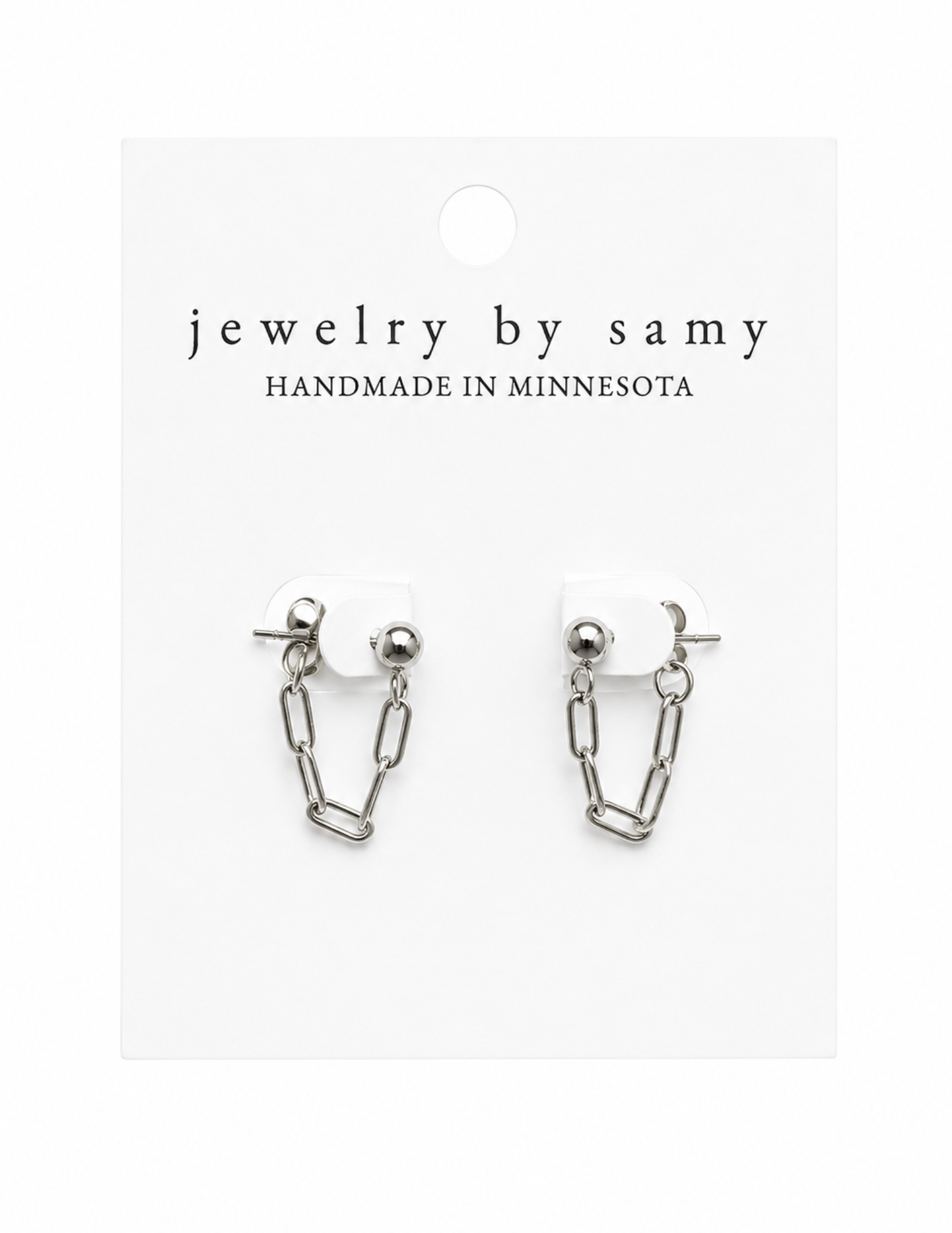 Paperclip Chain Loop Earrings