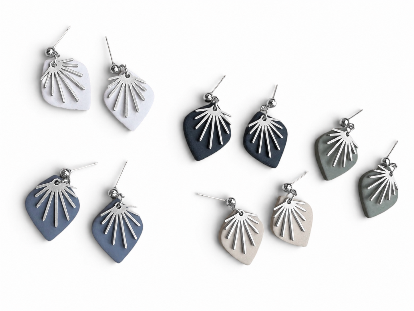 Clay Fringe Stud Earrings