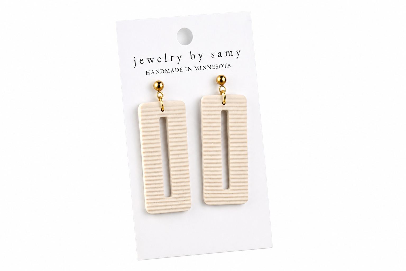 Striped Clay Rectangle Earrings