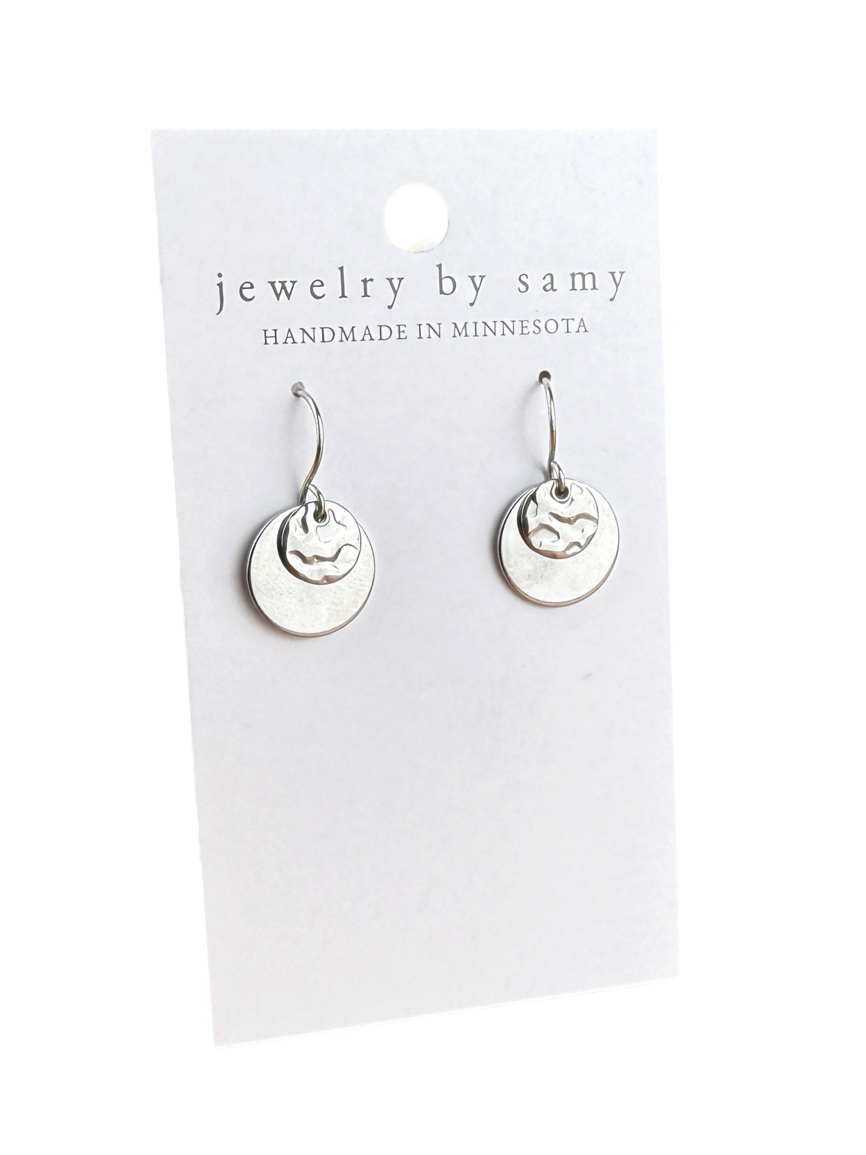 Layered Stainless Steel Disc Earrings