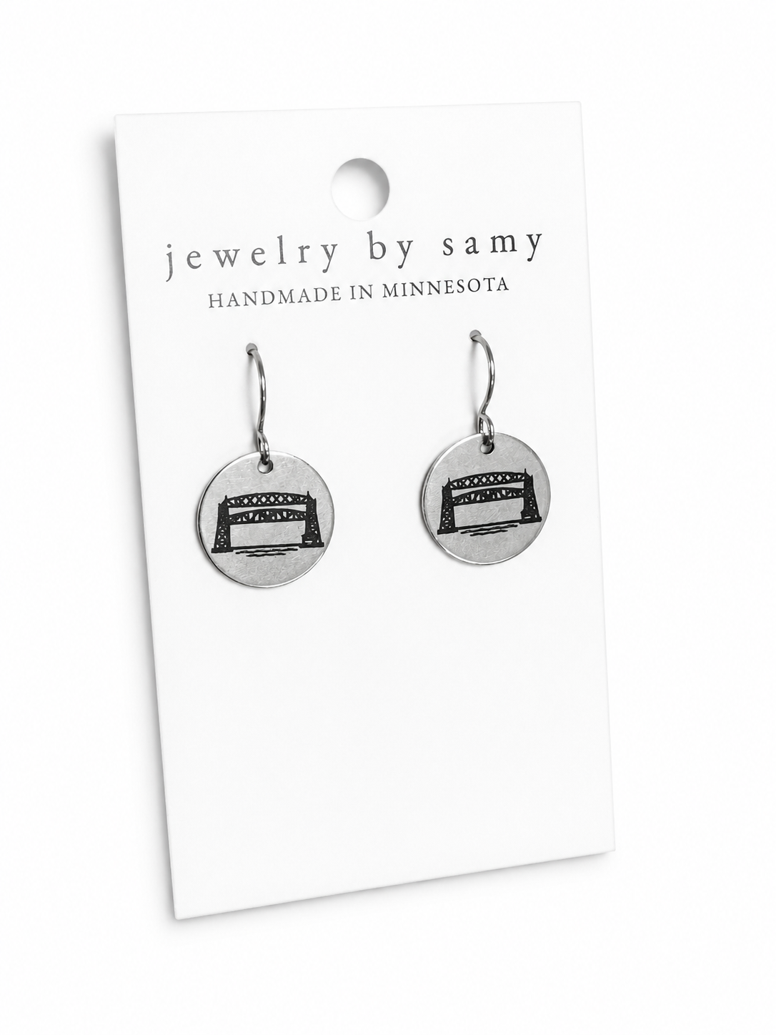 Engraved Duluth Lift Bridge Earrings