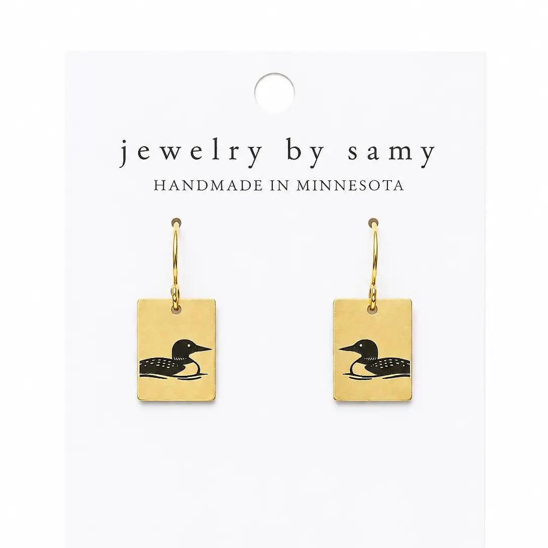 Loon Square Earrings