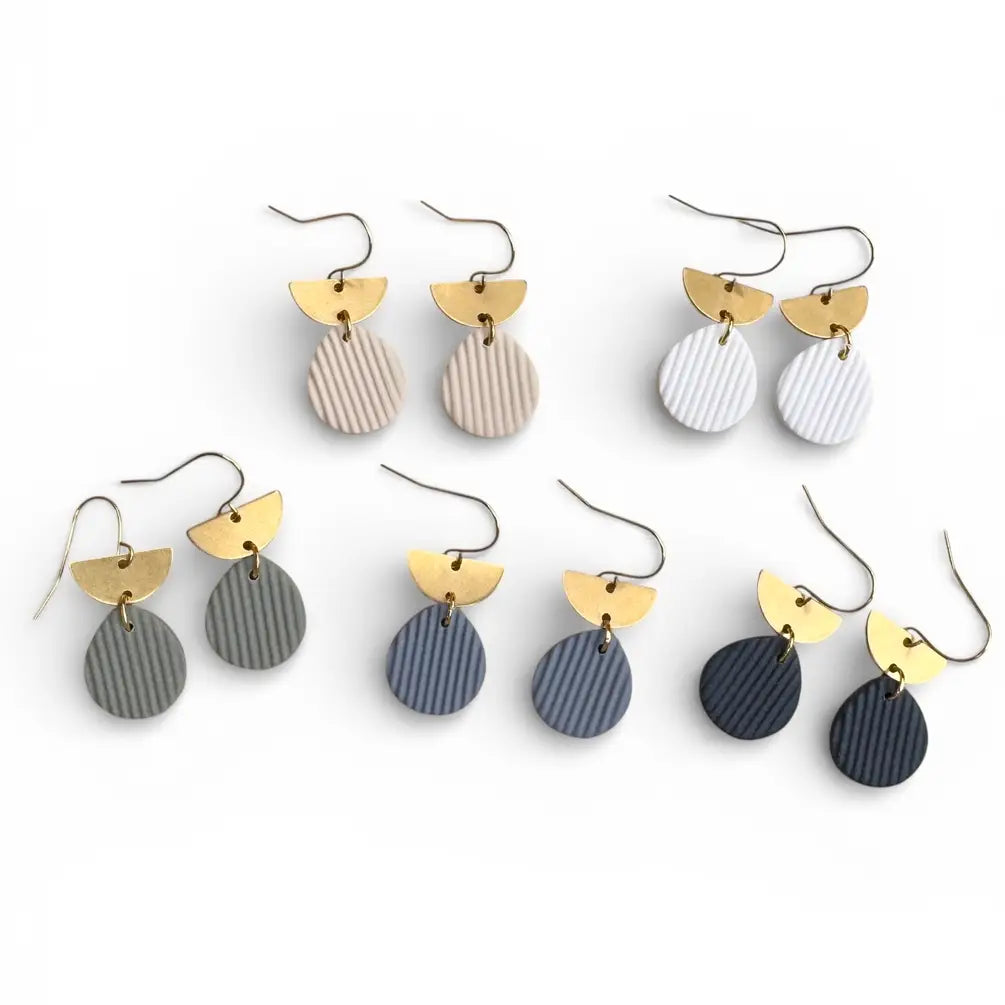 Striped Clay Teardrop Earrings