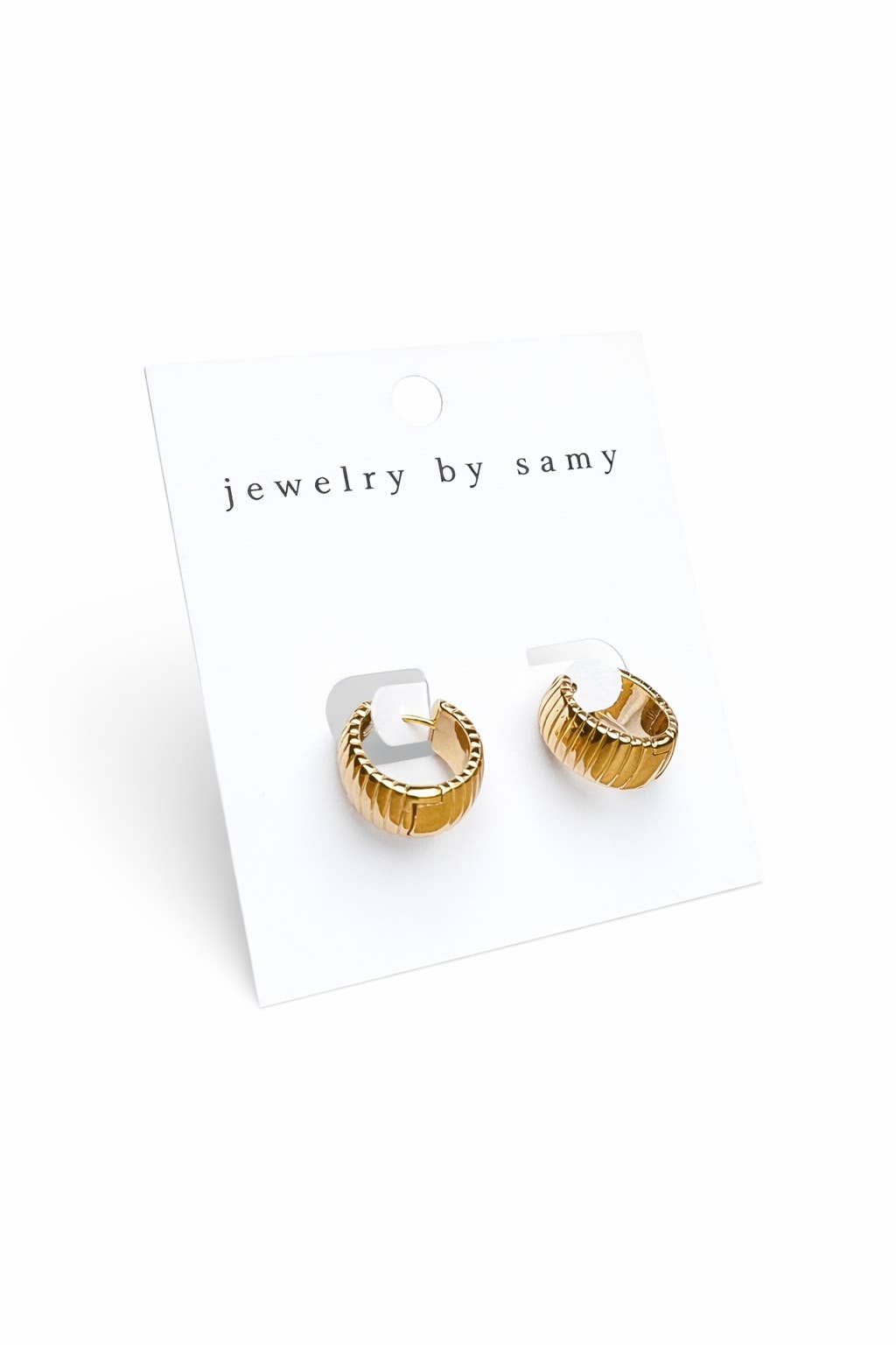 Gold Thick Huggie Hoop Earrings – Dainty Jewelry