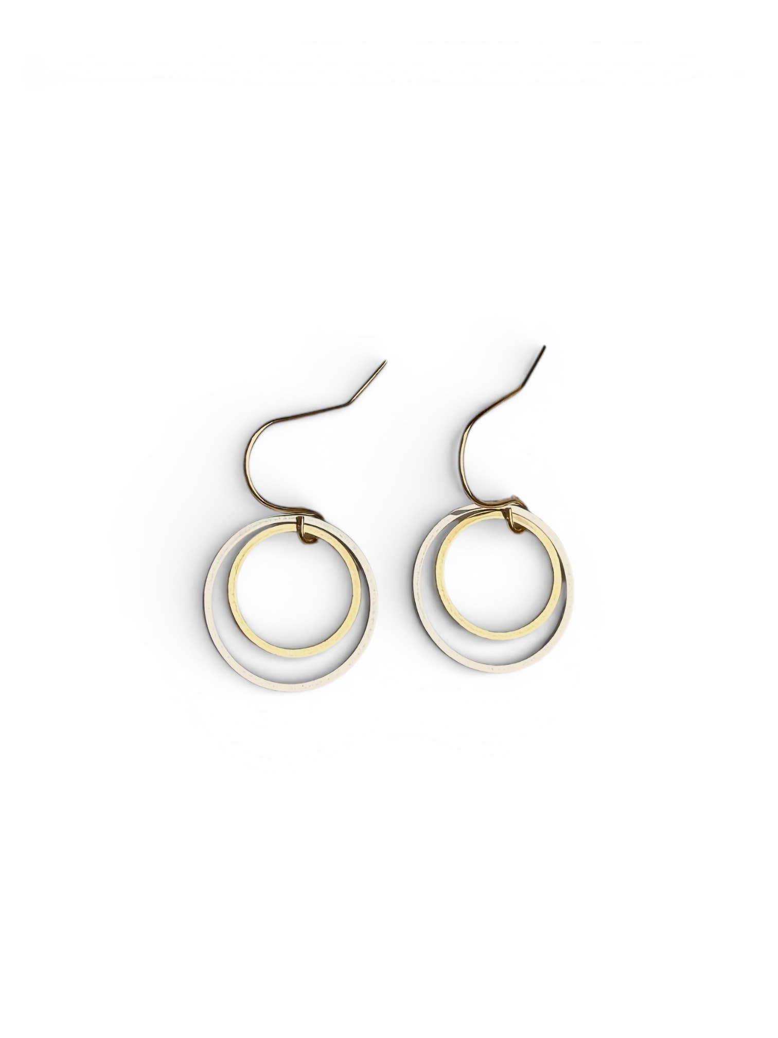Mixed Metal Circle Earrings