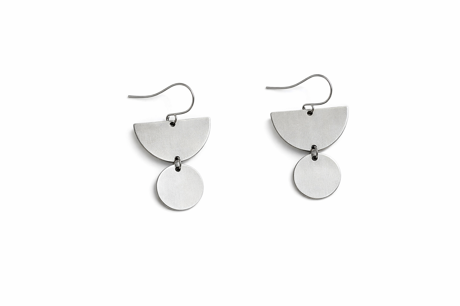 Silver Half Moon Earrings – Minimal Jewelry