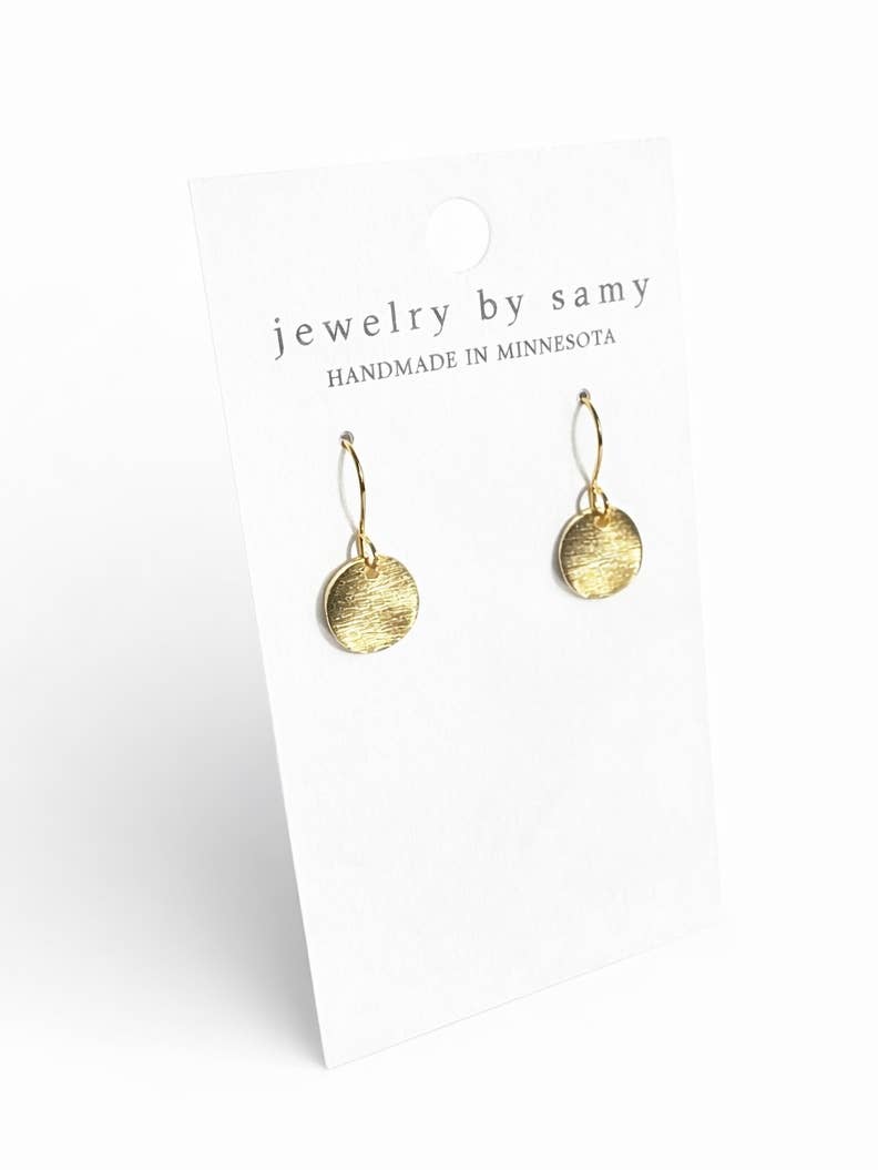 Textured Gold Disc Earrings