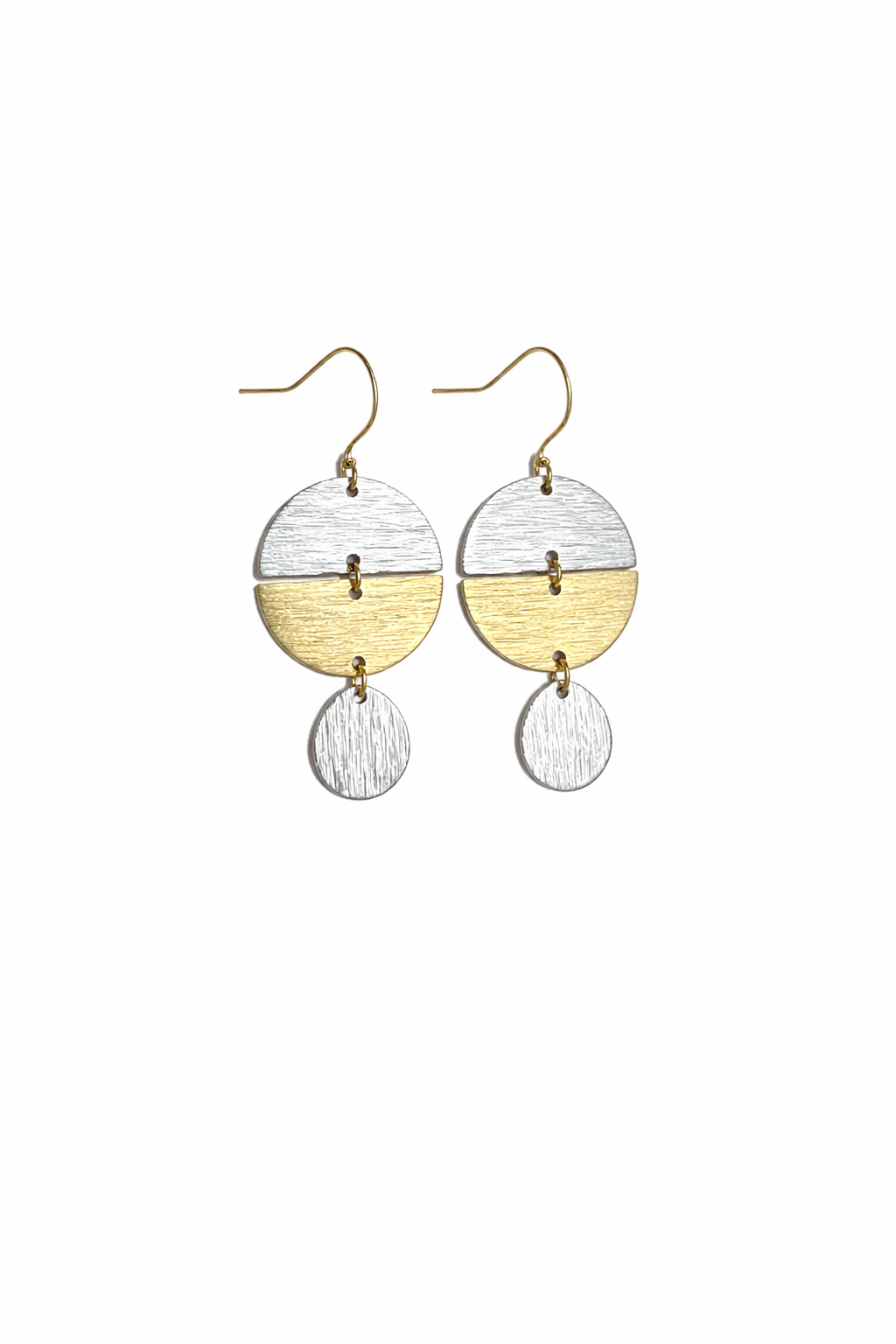 Mixed Metal Shape Earrings – Gold Silver Dangle Jewelry