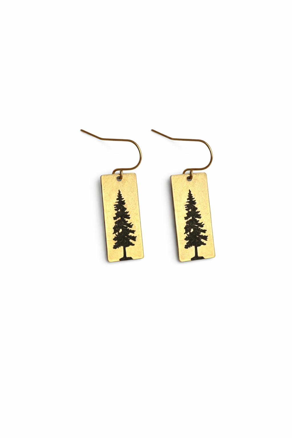 Pine Tree Earrings – Engraved Minnesota Nature Jewelry Gift