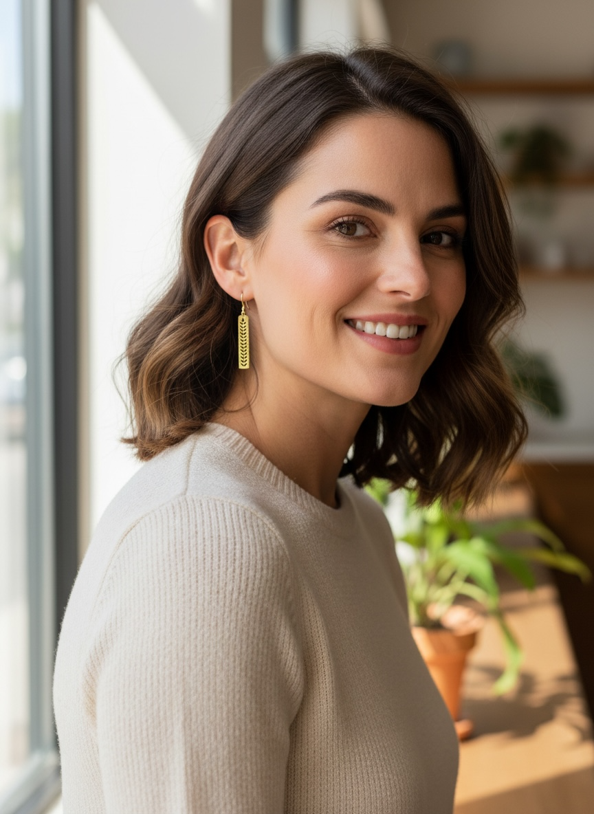 Gold Fern Cutout Earrings