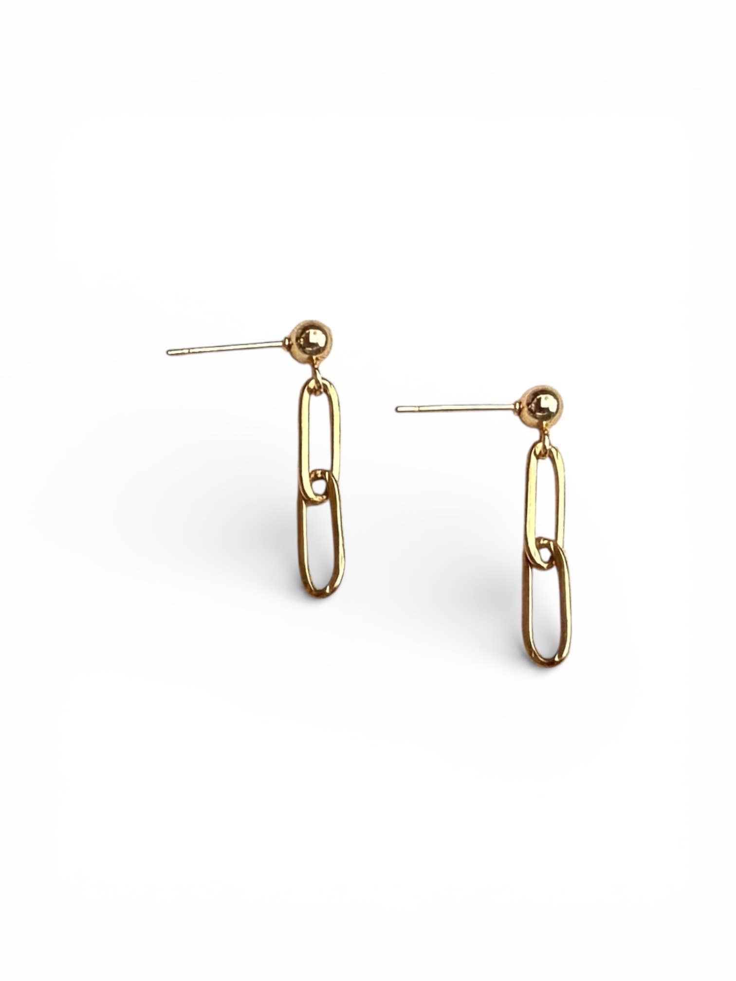 Gold Paperclip Chain Earrings – Minimal Dangle Jewelry