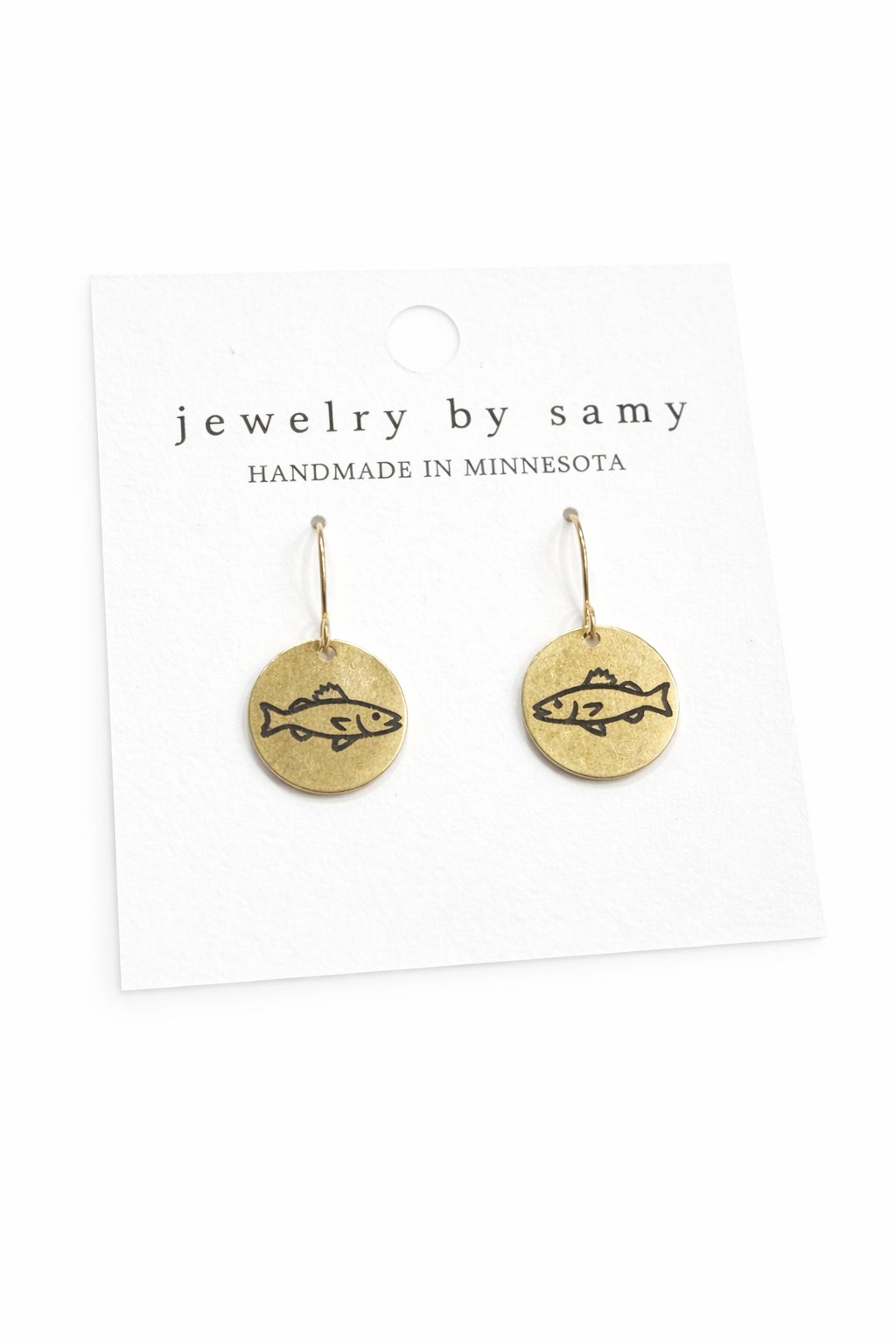 Engraved Fish Earrings