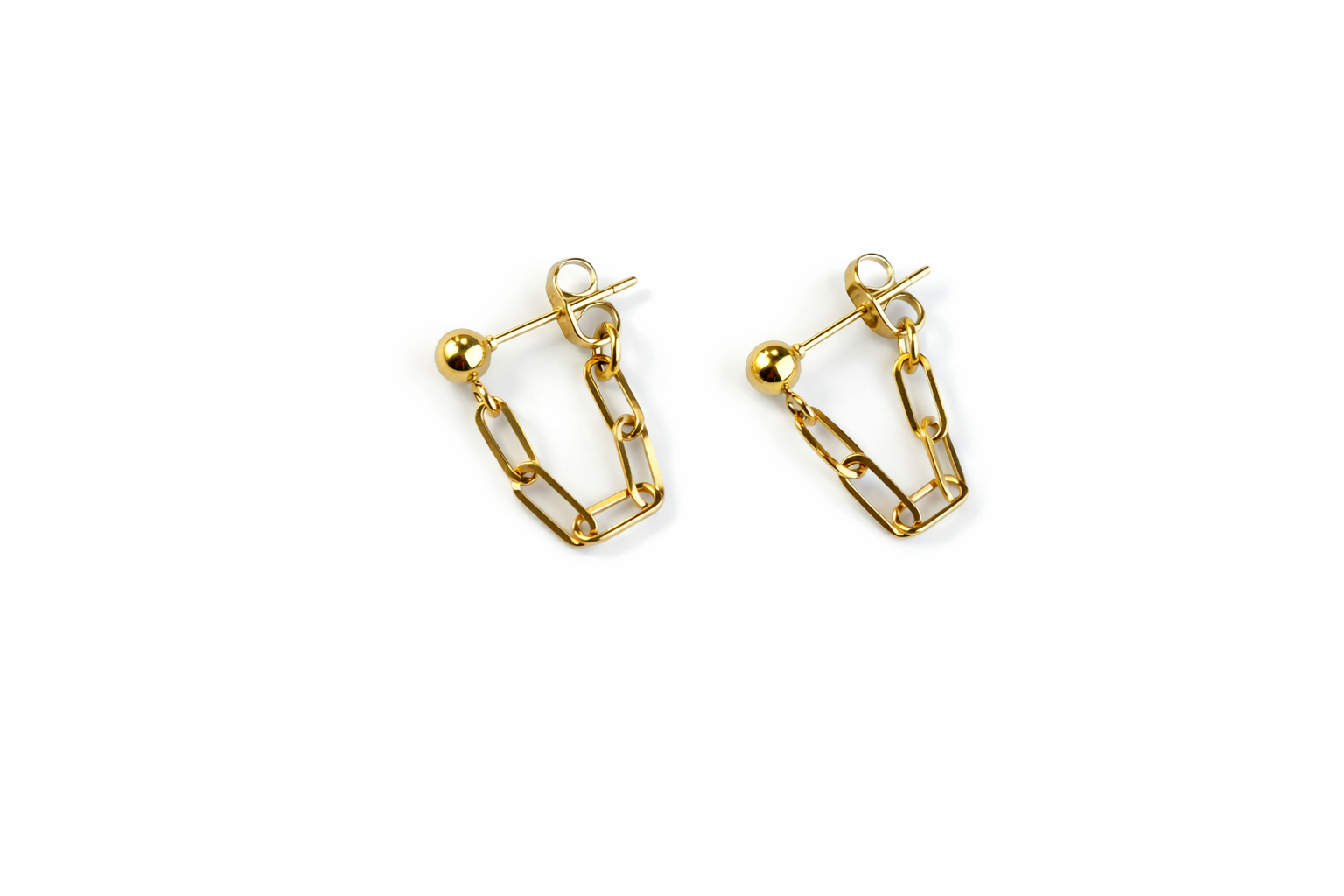Paperclip Chain Earrings – Gold Silver Minimal Jewelry