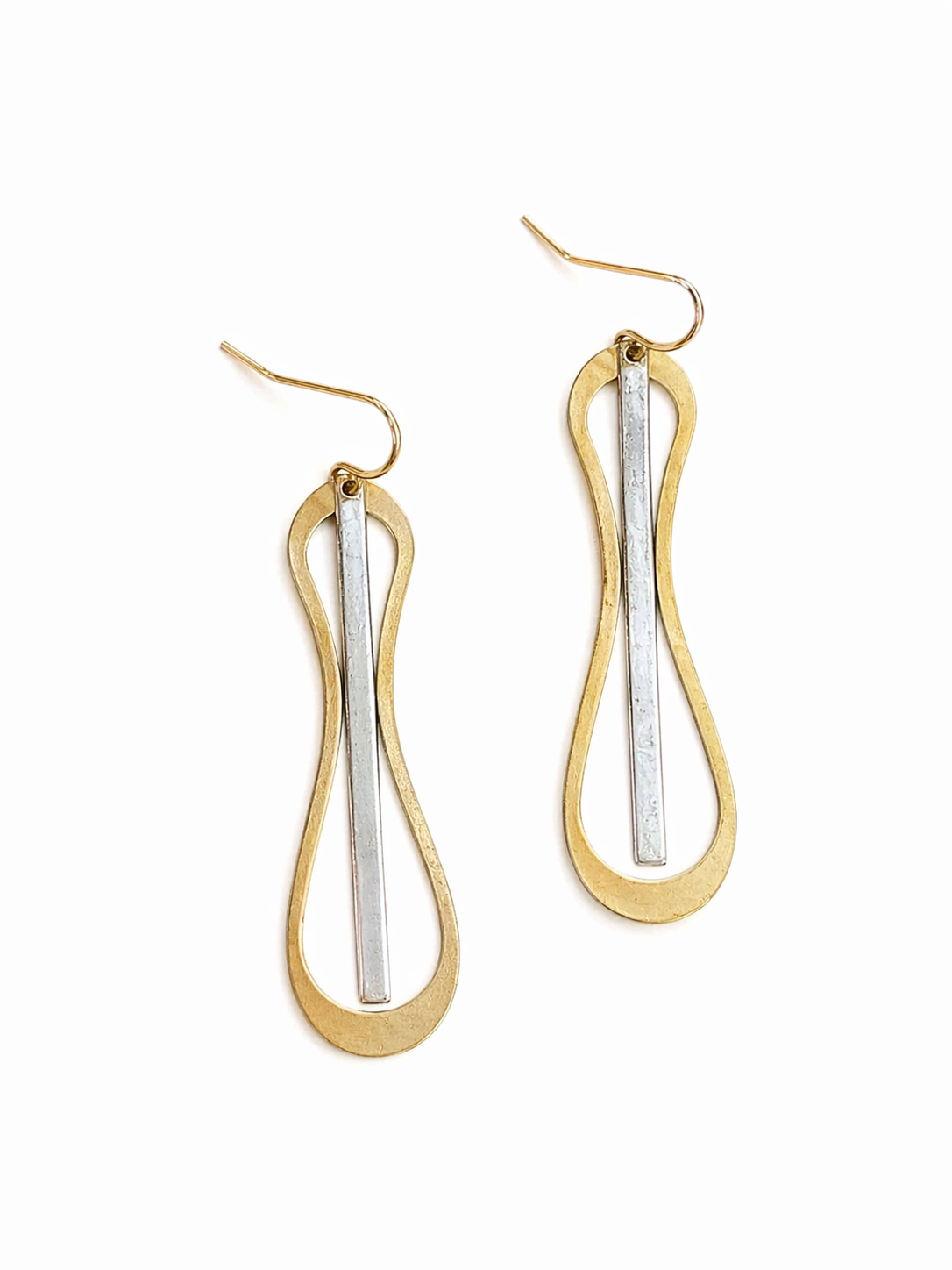 Mixed Metal Geometric Earrings – Gold Silver Jewelry