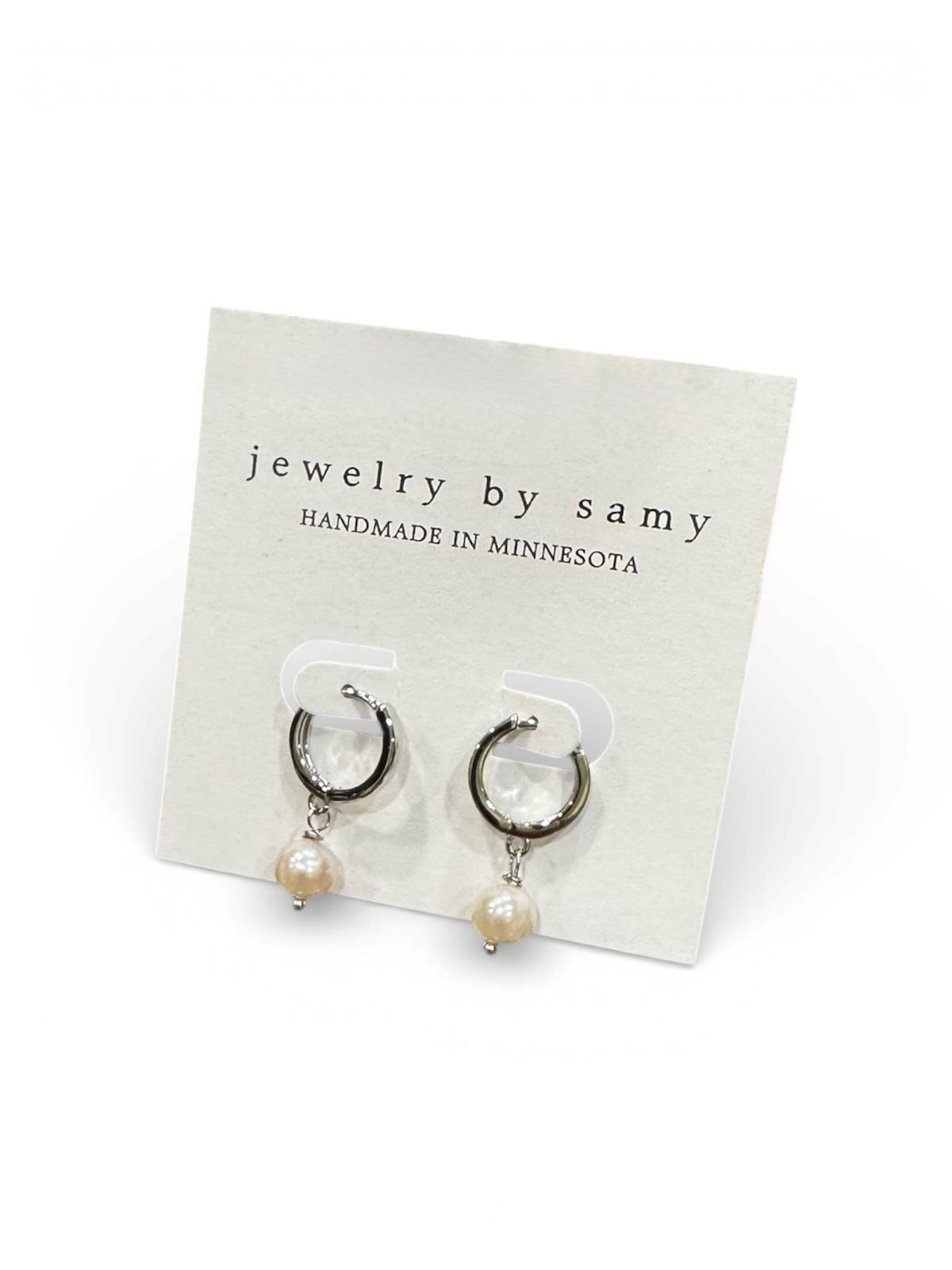 Pearl Huggie Hoop Earrings – Freshwater Pearls