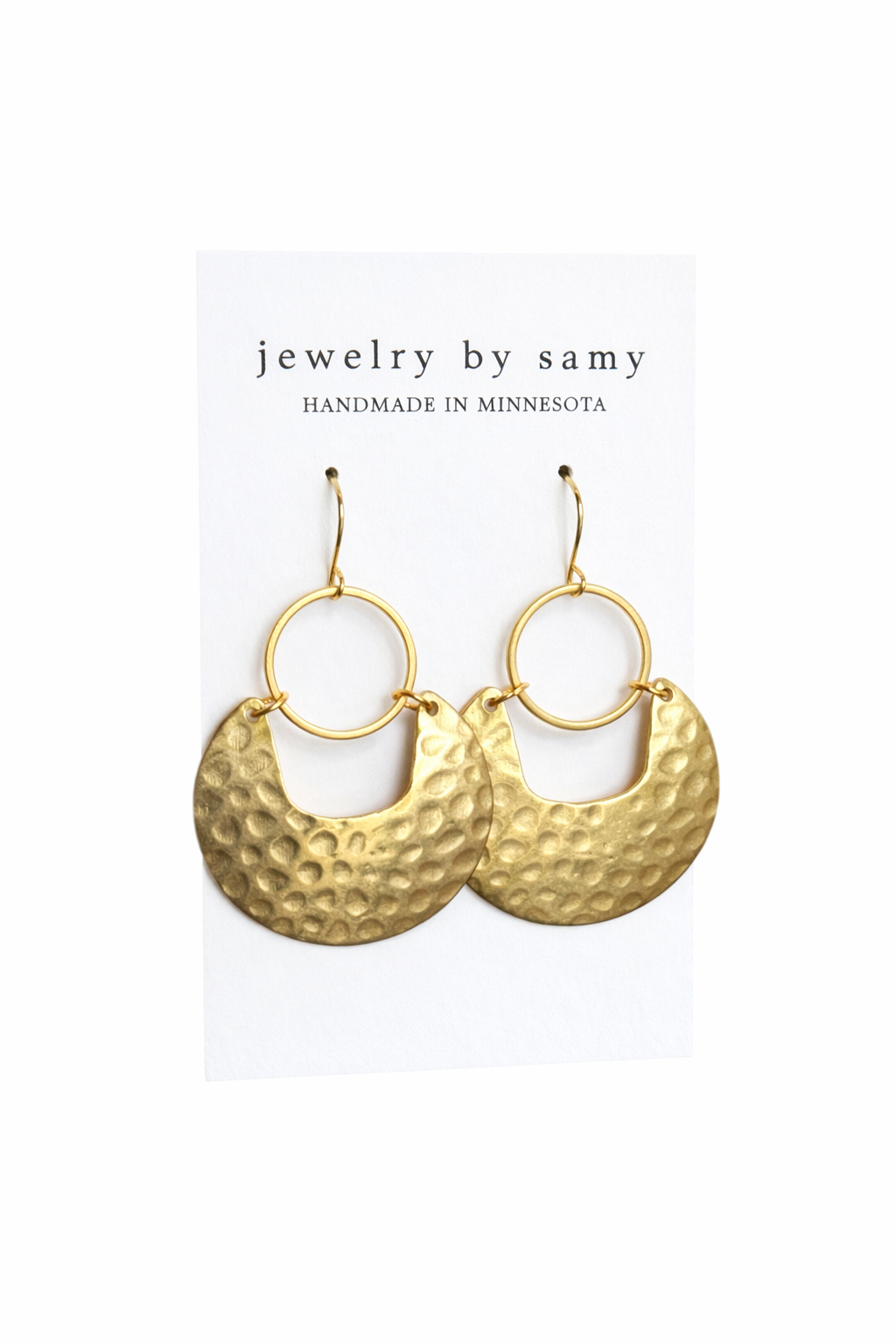 Hammered Crescent Earrings – Gold Statement Jewelry