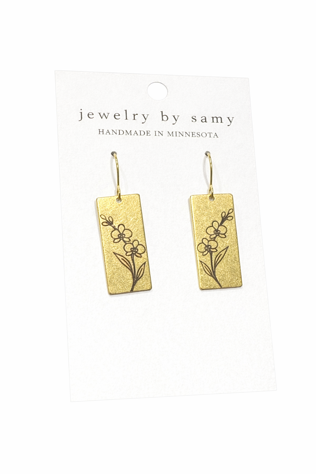 Engraved Orchid Earrings