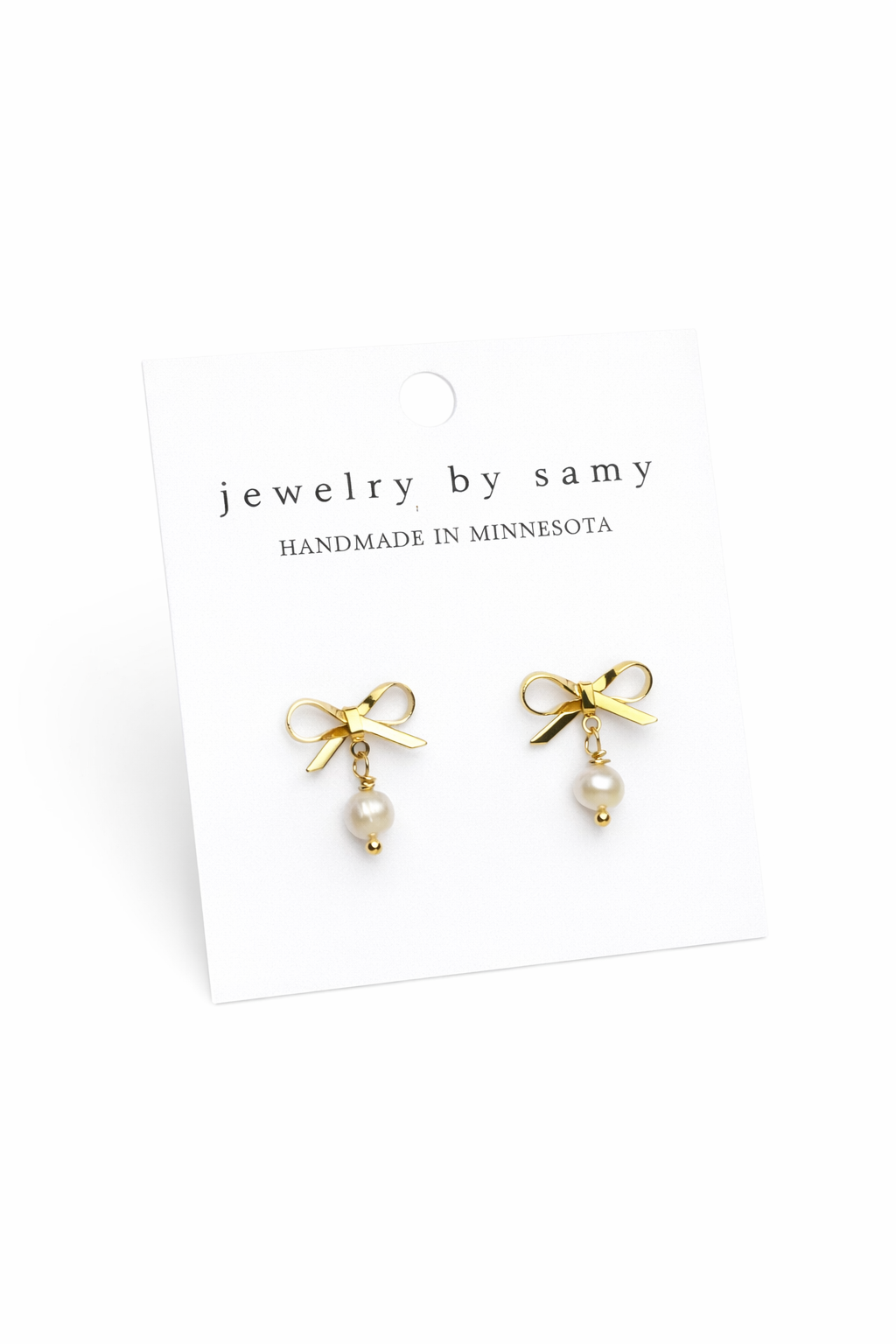 Gold Bow Pearl Earrings – Freshwater Drop Jewelry