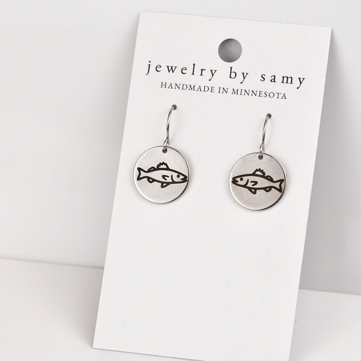 Engraved Fish Earrings