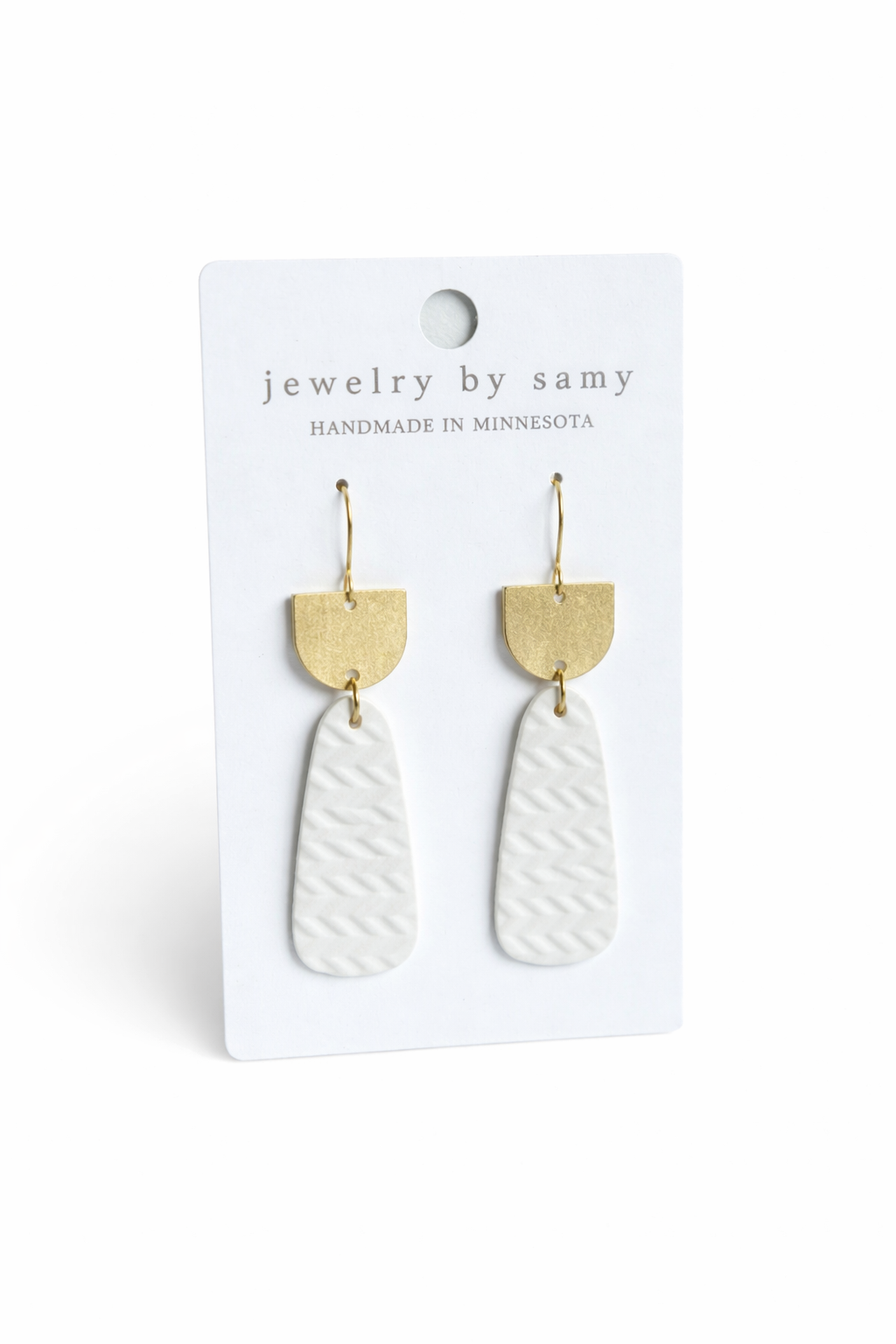 Polymer Clay Textured Drop Earrings – Lightweight Jewelry