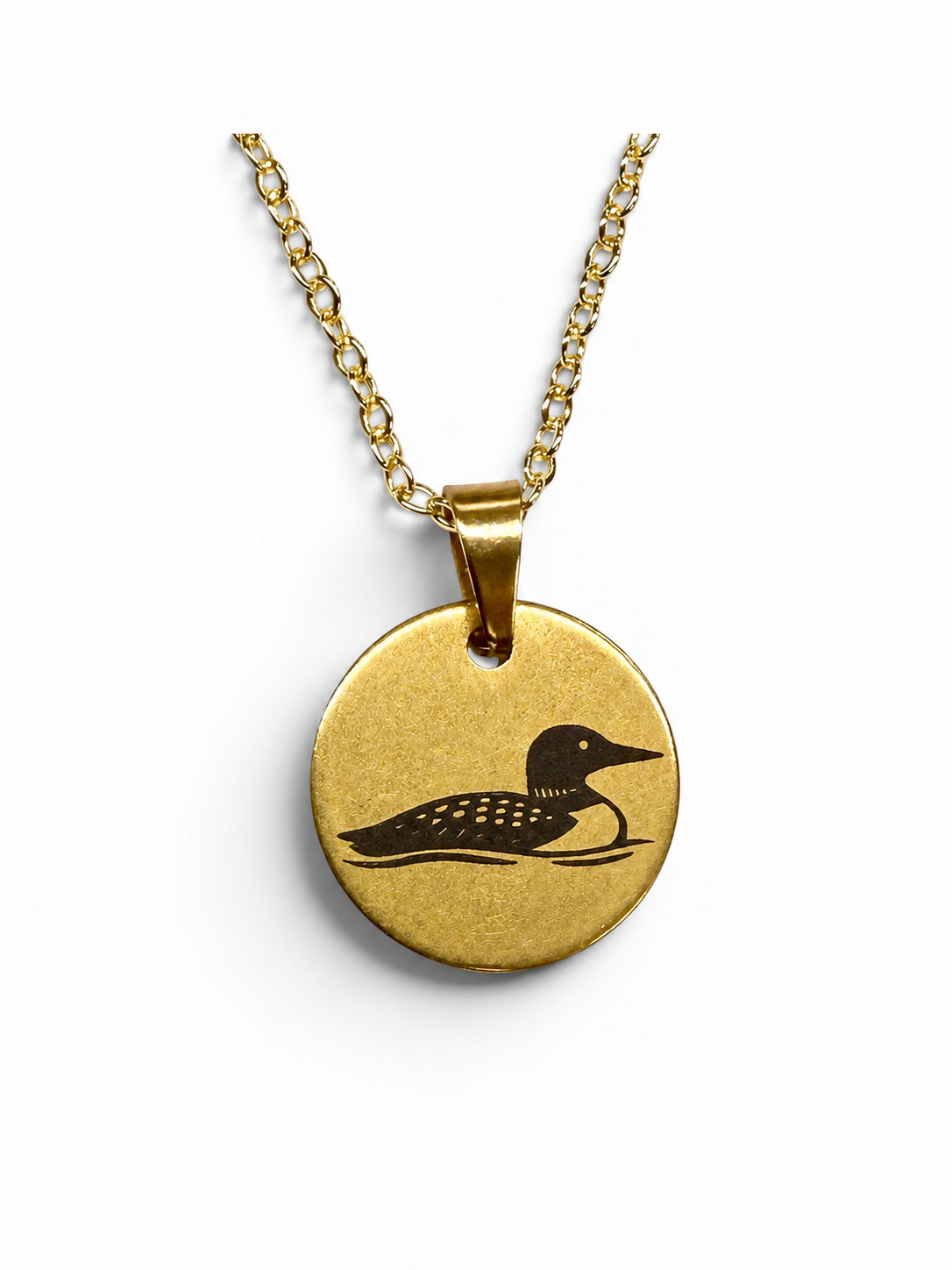 Engraved Loon Necklace