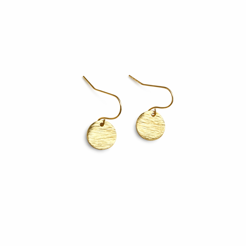 Textured Gold Disc Earrings – Lightweight Minimal Jewelry