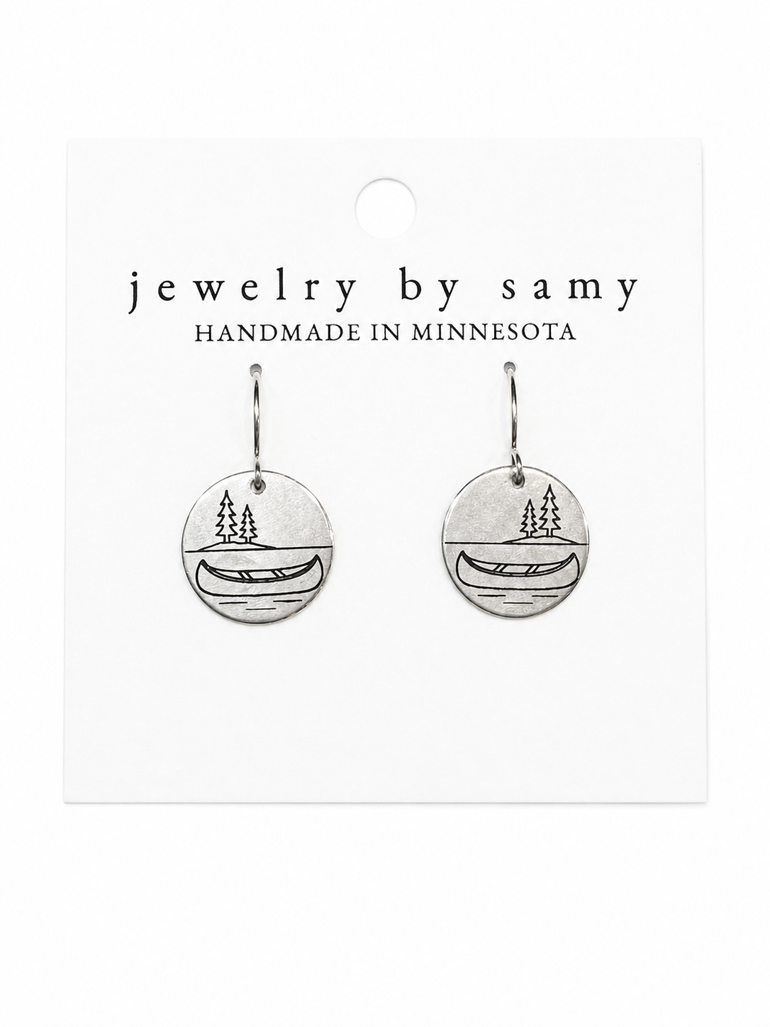 Engraved Canoe Lake Earrings