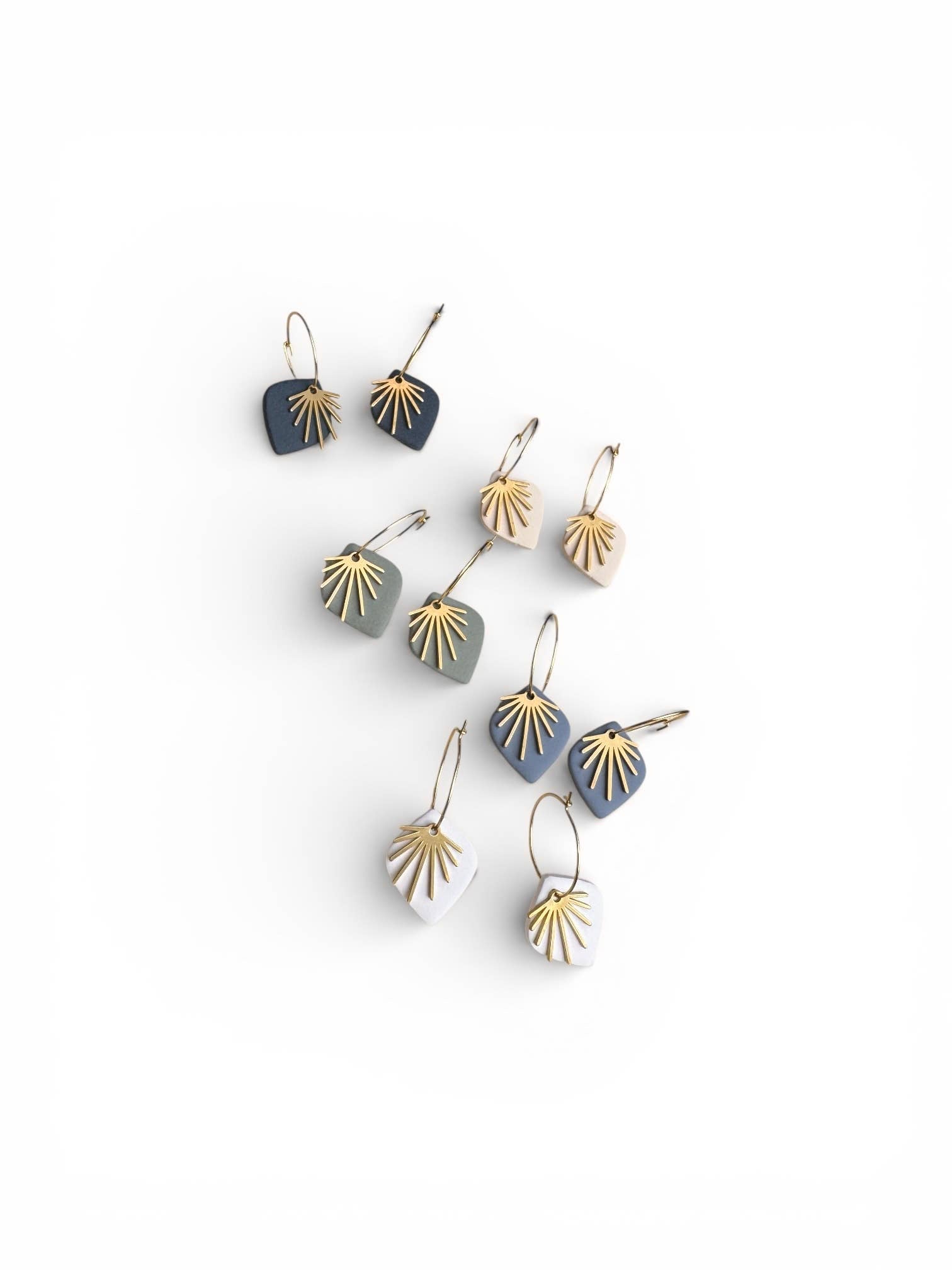 Clay Fringe Hoop Earrings
