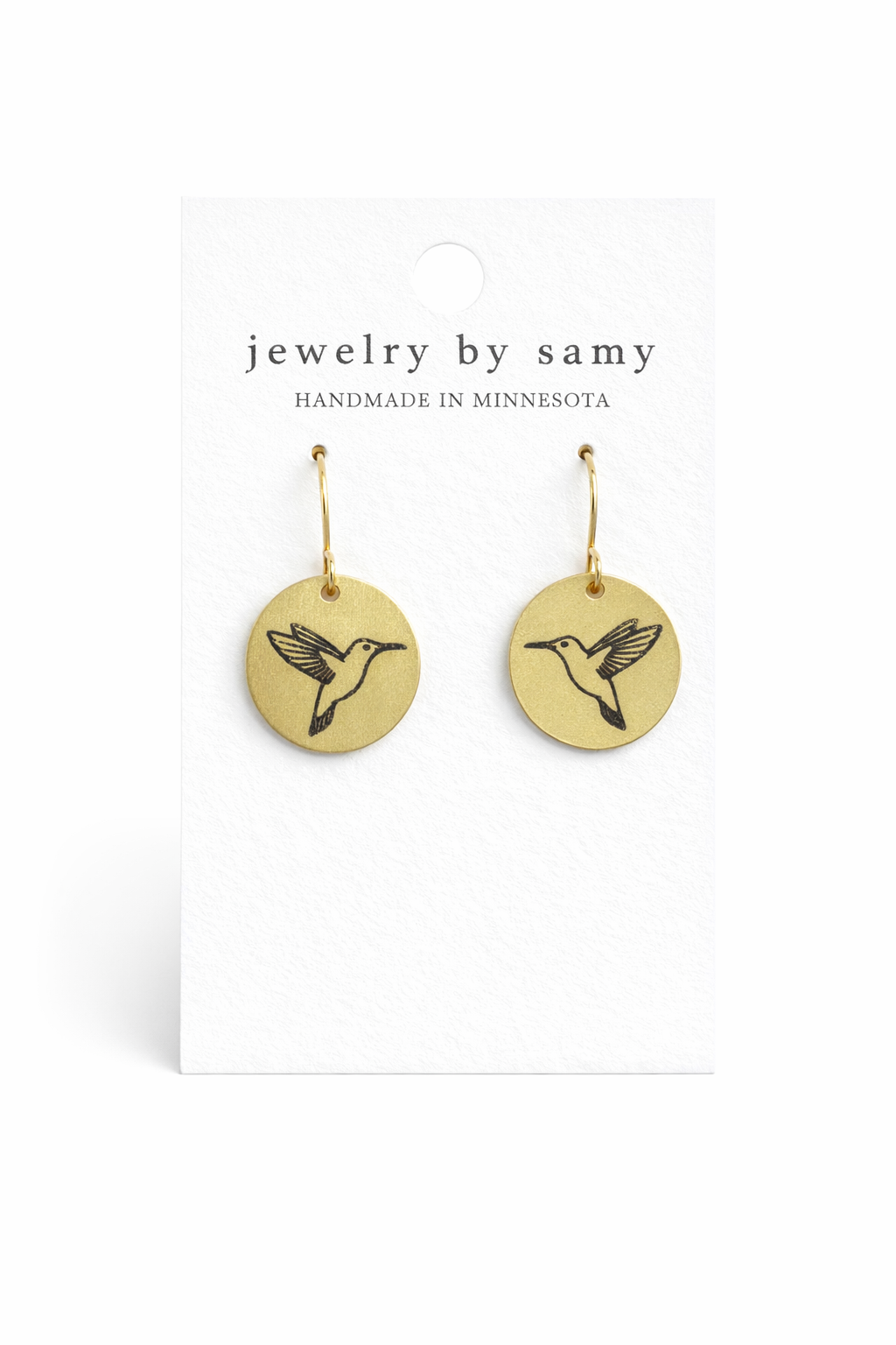 Hummingbird Earrings – Engraved Bird Garden Jewelry Gift