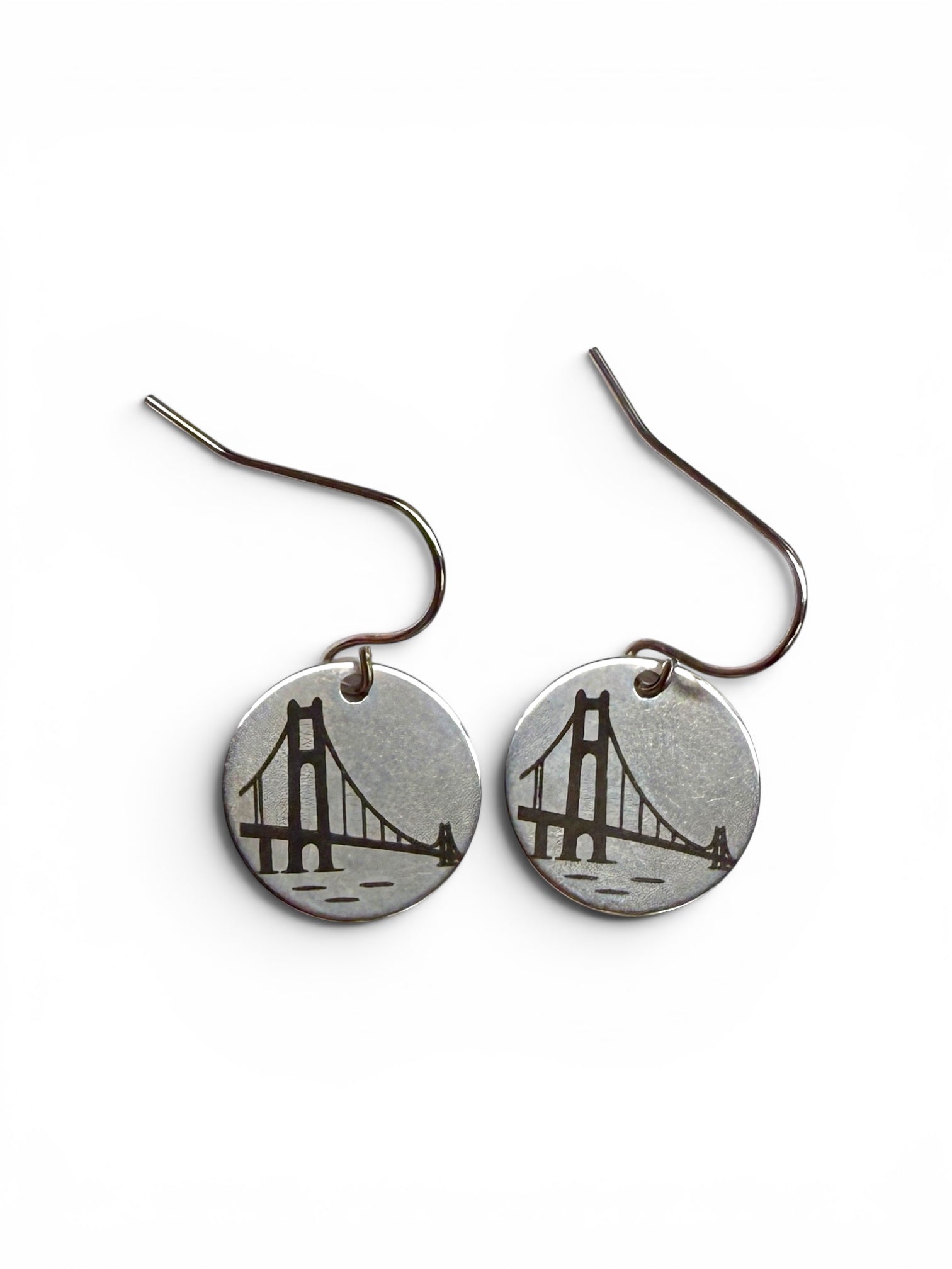 Engraved Mackinac Bridge Earrings