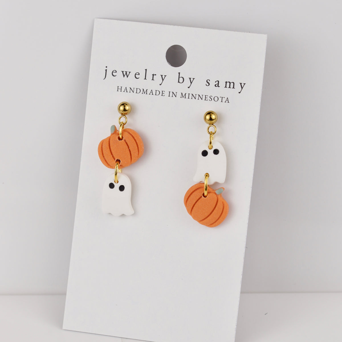 Pumpkin Ghost Dangle Earrings