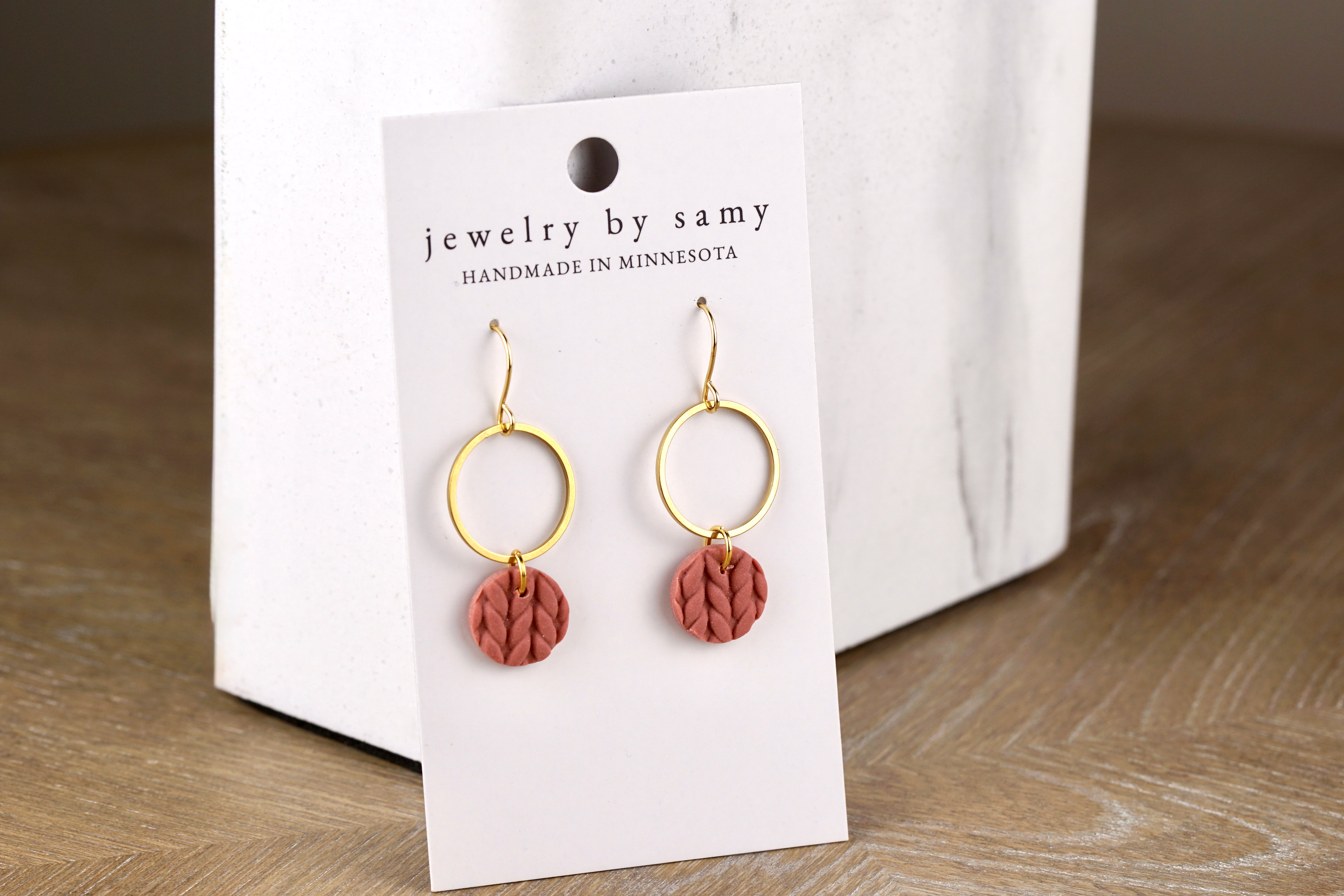 Clay Knit Drop Earrings