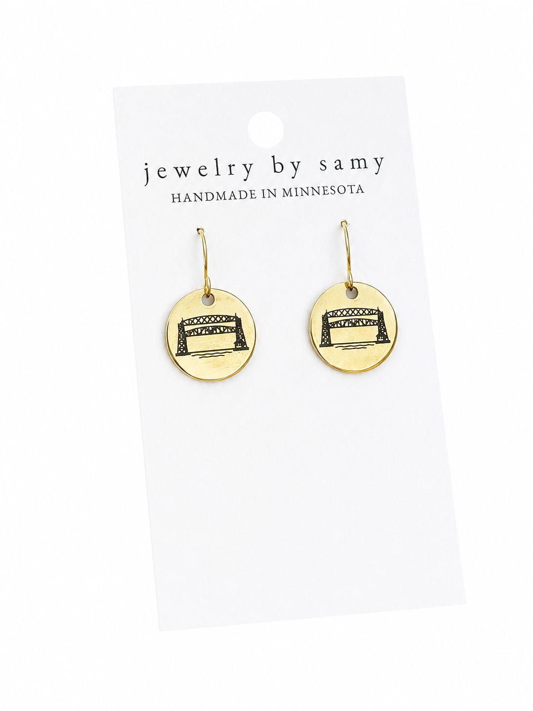 Engraved Duluth Lift Bridge Earrings