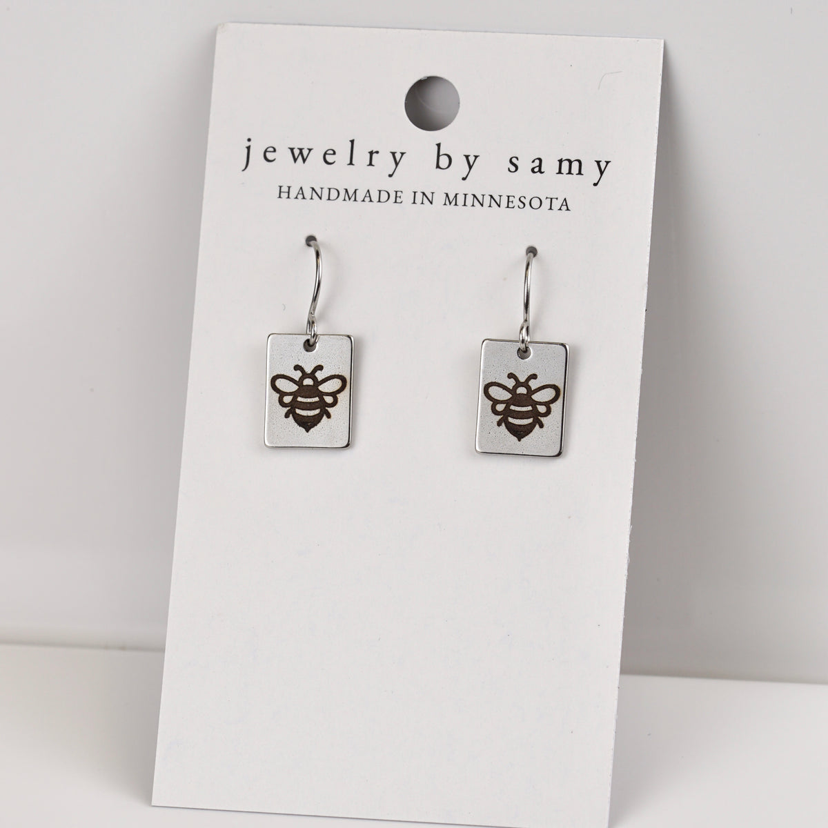 Engraved Bumblebee Earrings