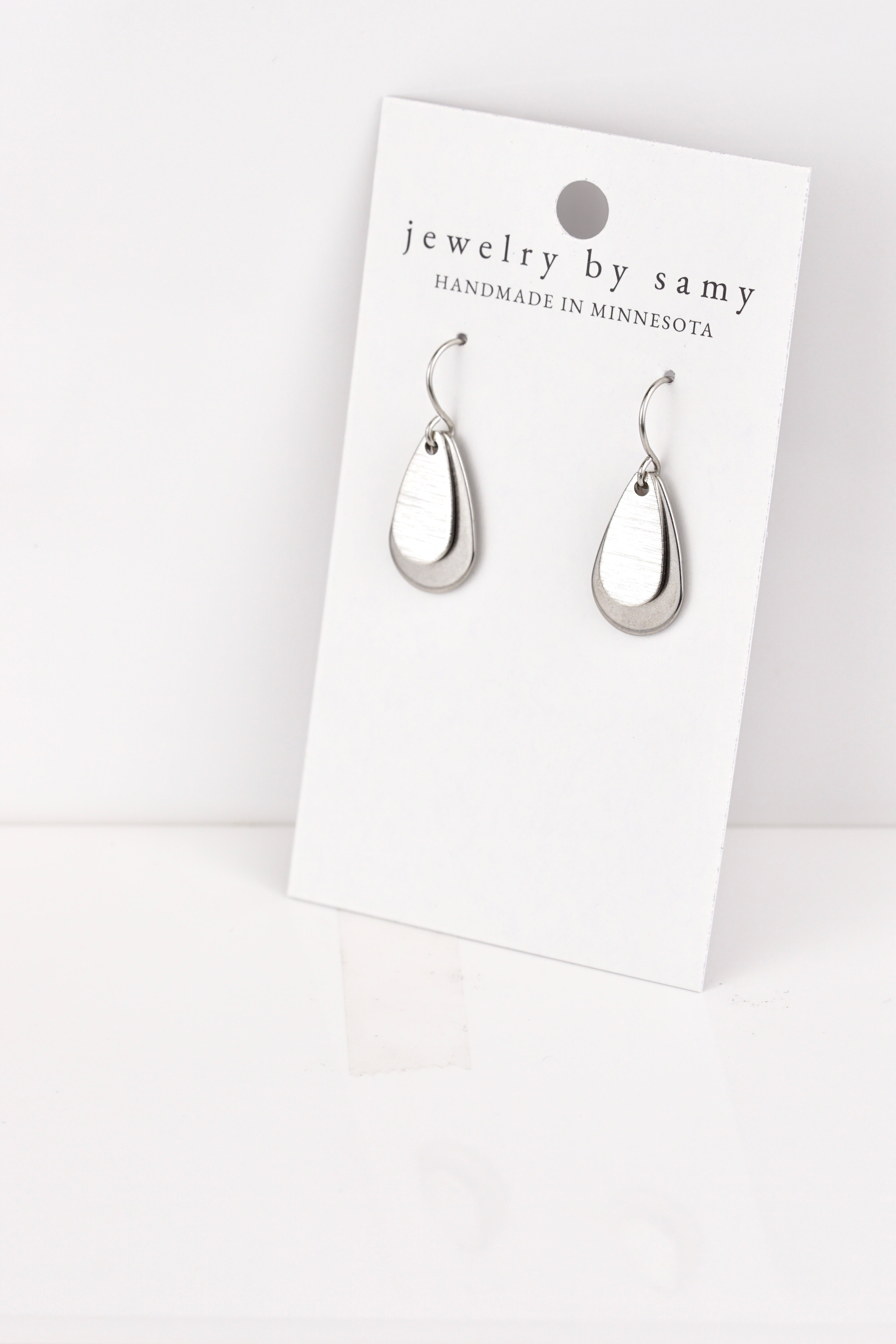 Layered Teardrop Stainless Steel Earrings