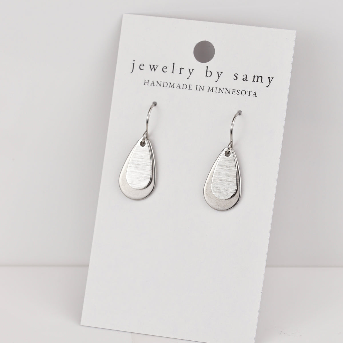 Layered Teardrop Stainless Steel Earrings