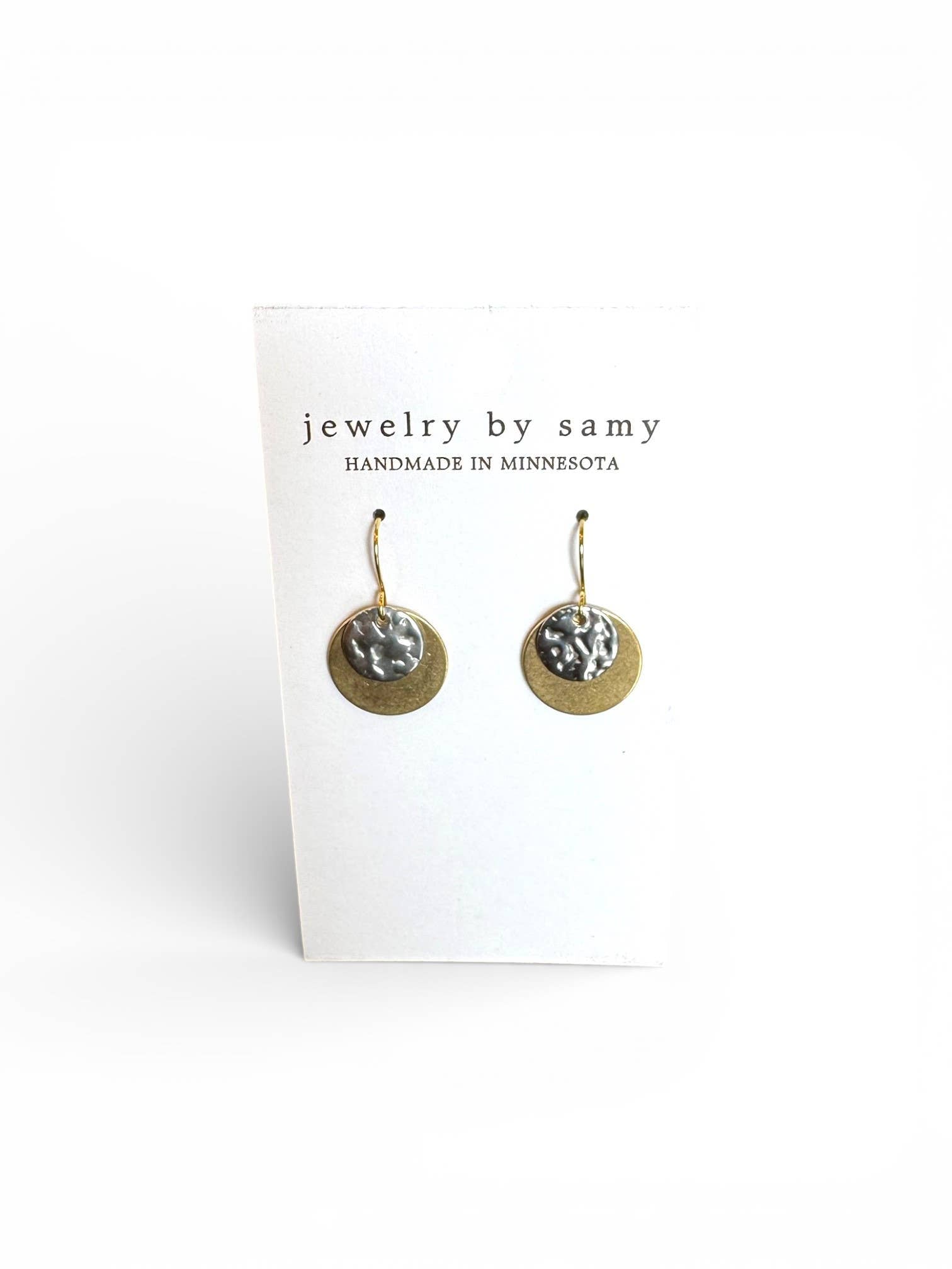 Two-Tone Disc Earrings