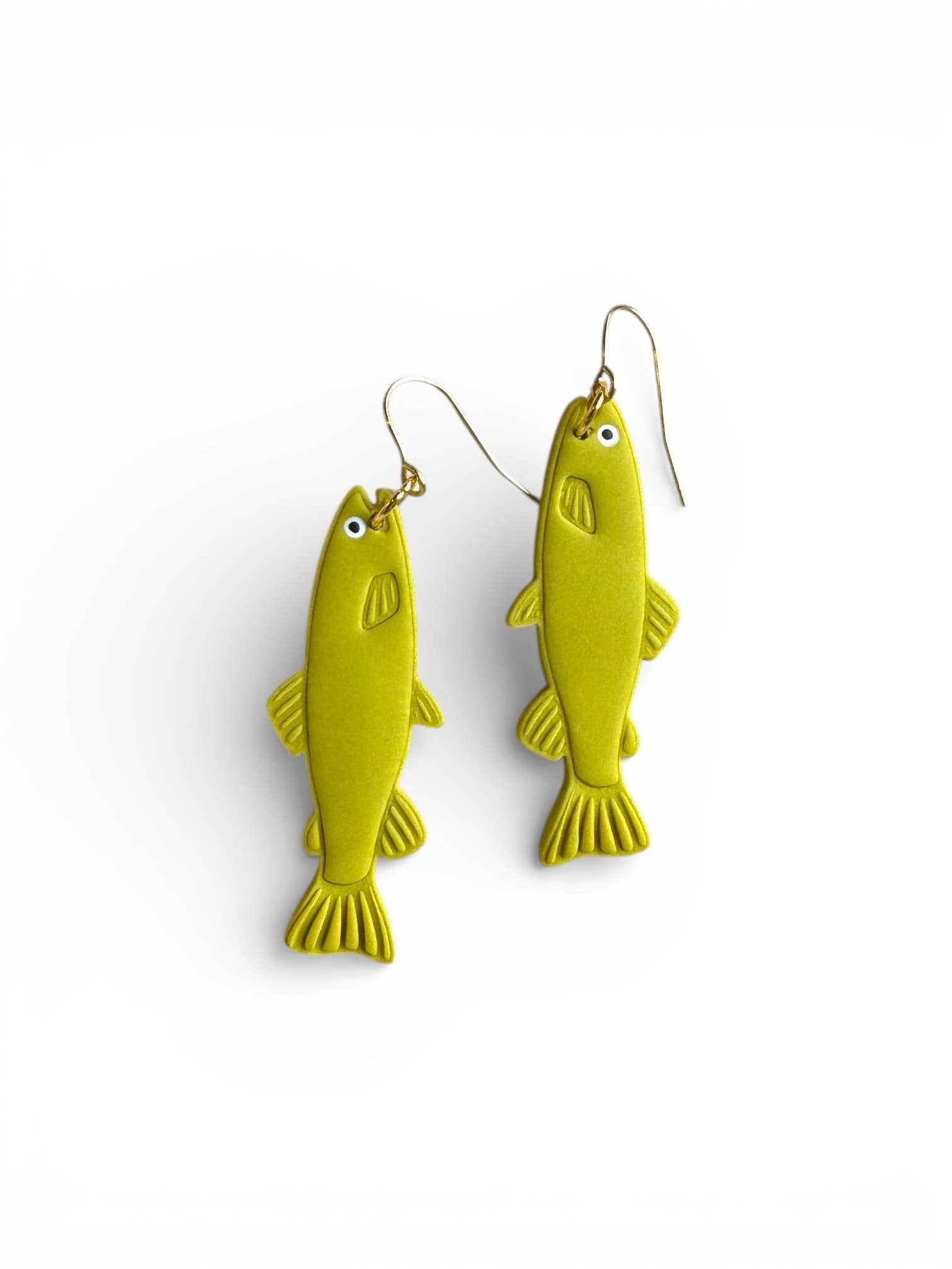 Walleye Trout Earrings – Minnesota Clay Fish Jewelry Gift
