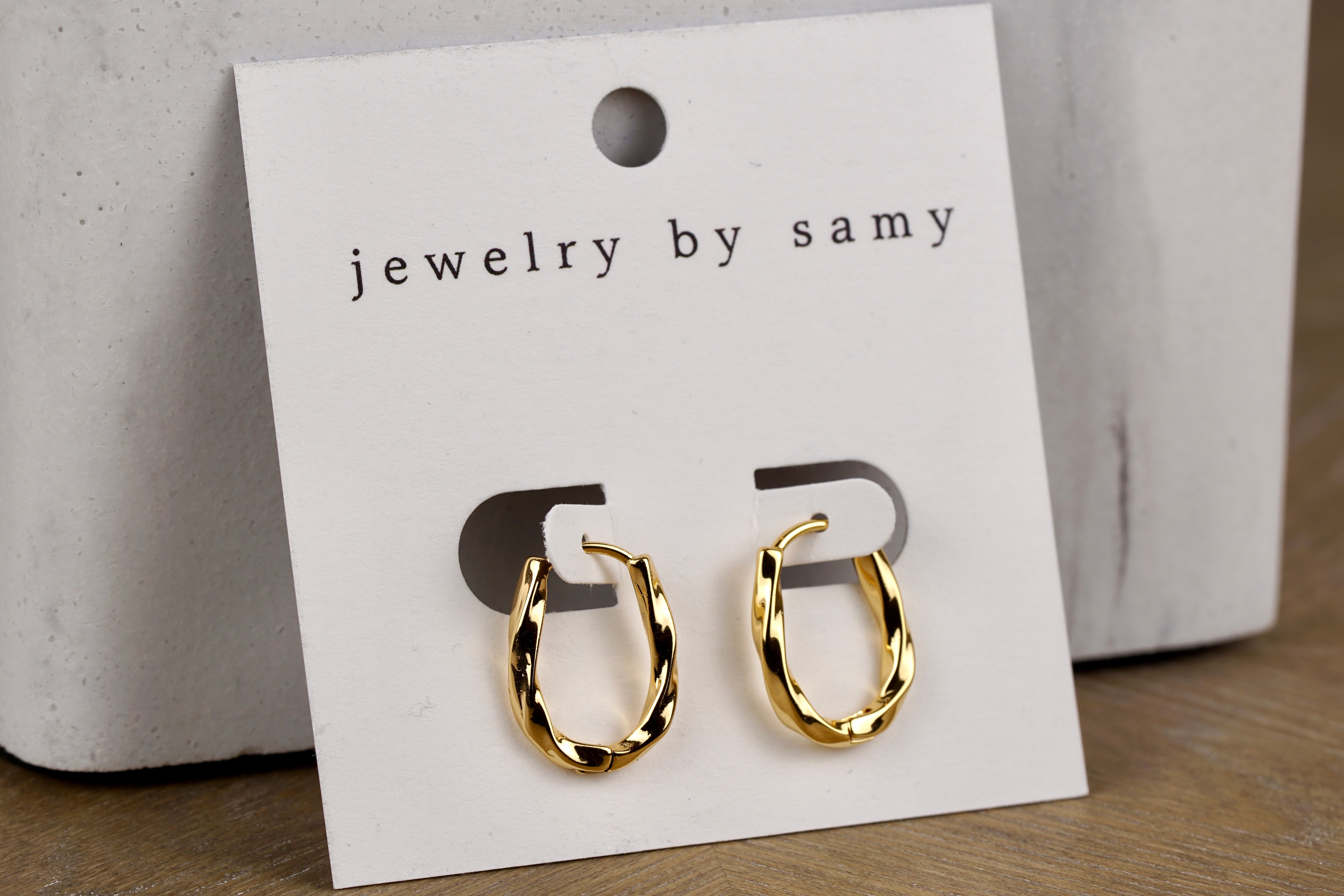 Gold Twisted Huggie Hoops