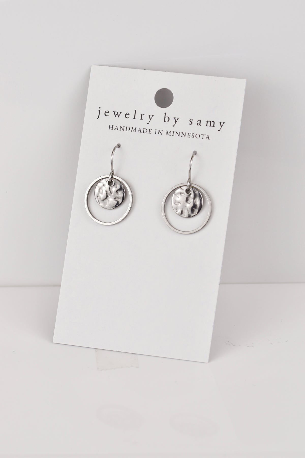 Silver Double Disc Earrings