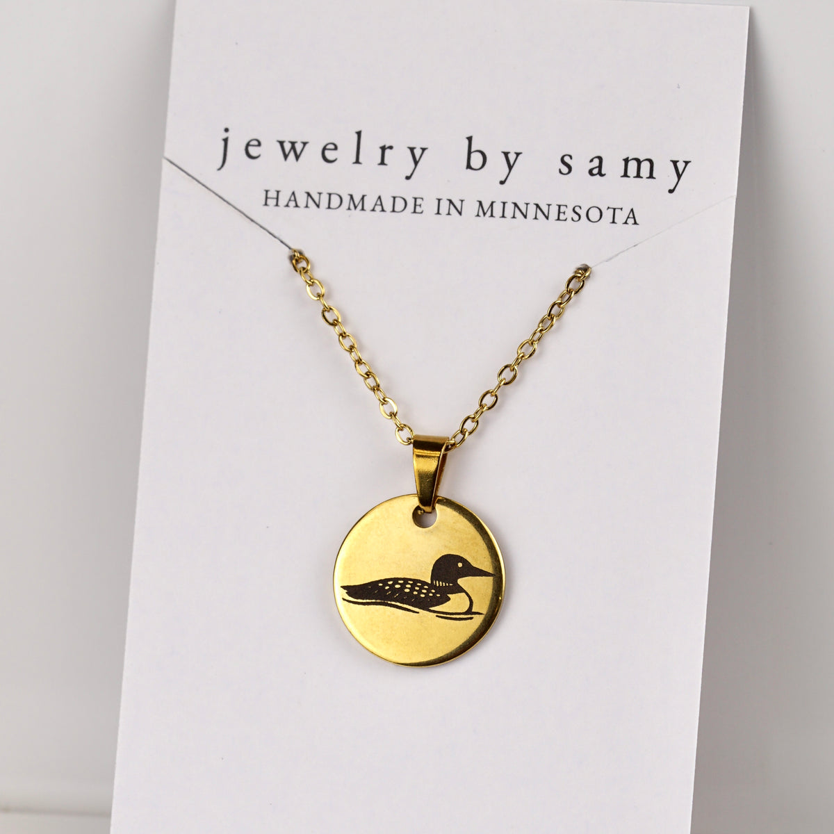 Engraved Loon Necklace