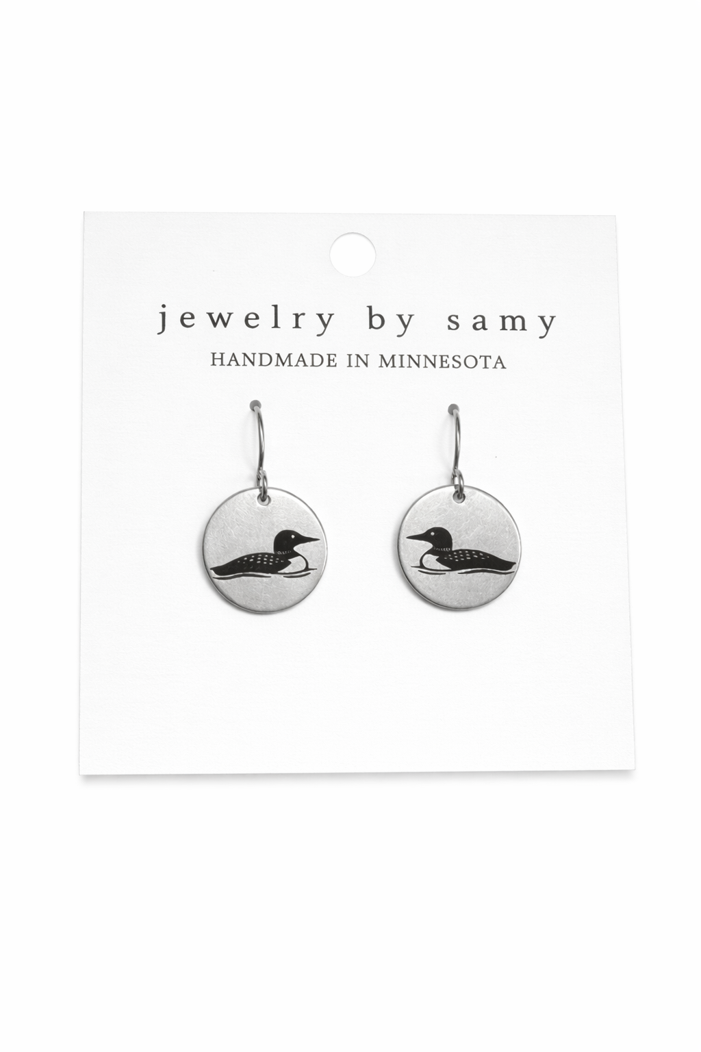 Engraved Loon Earrings