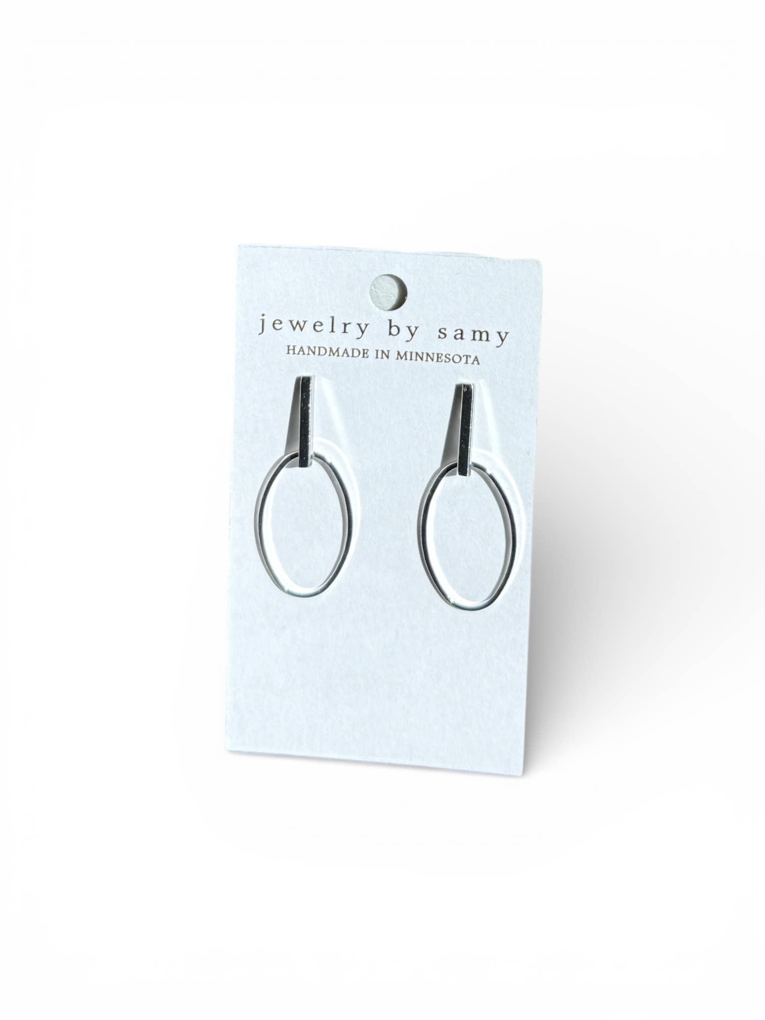 Metal Oval Stud Earrings