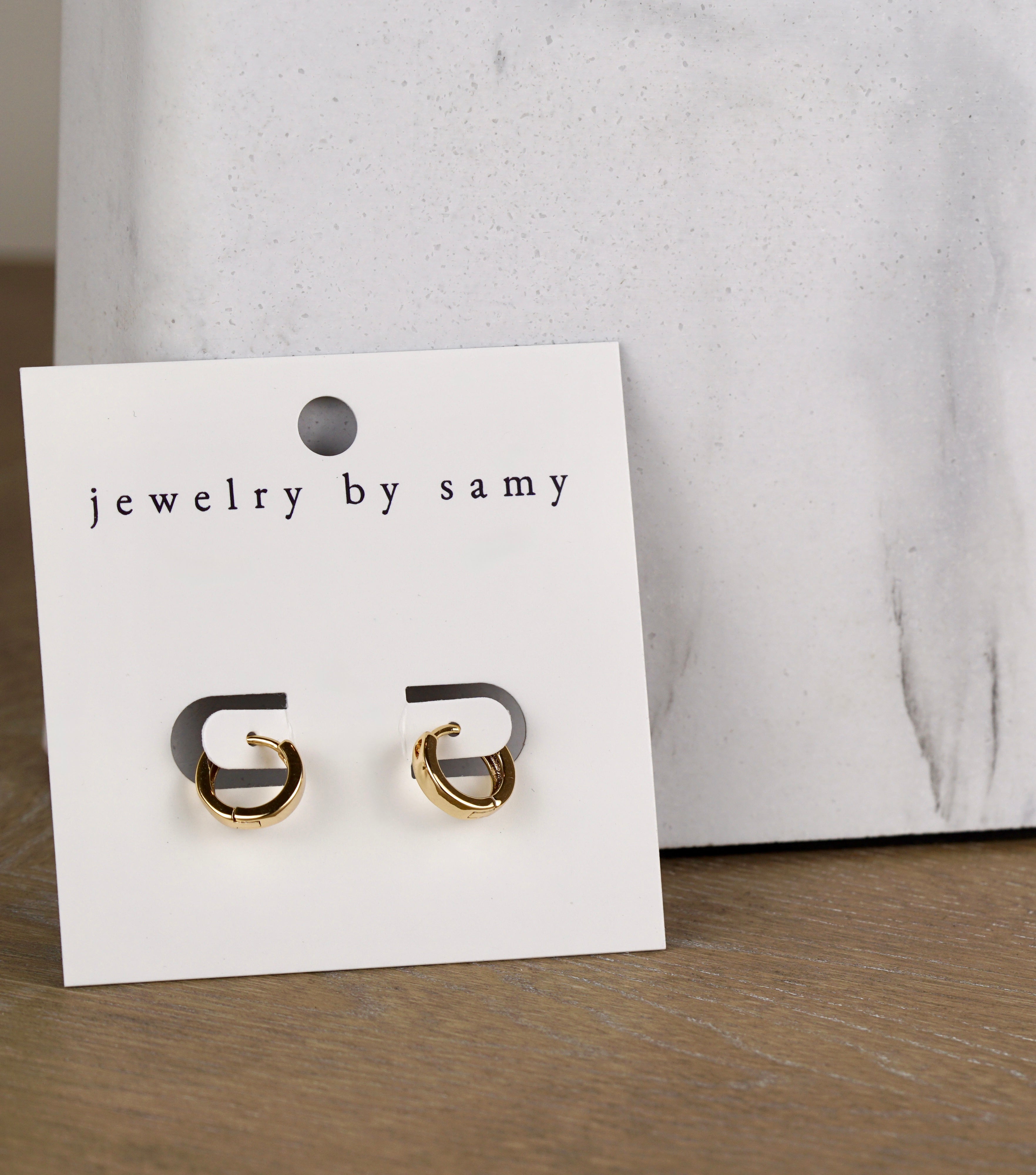 Gold Round Huggie Hoops