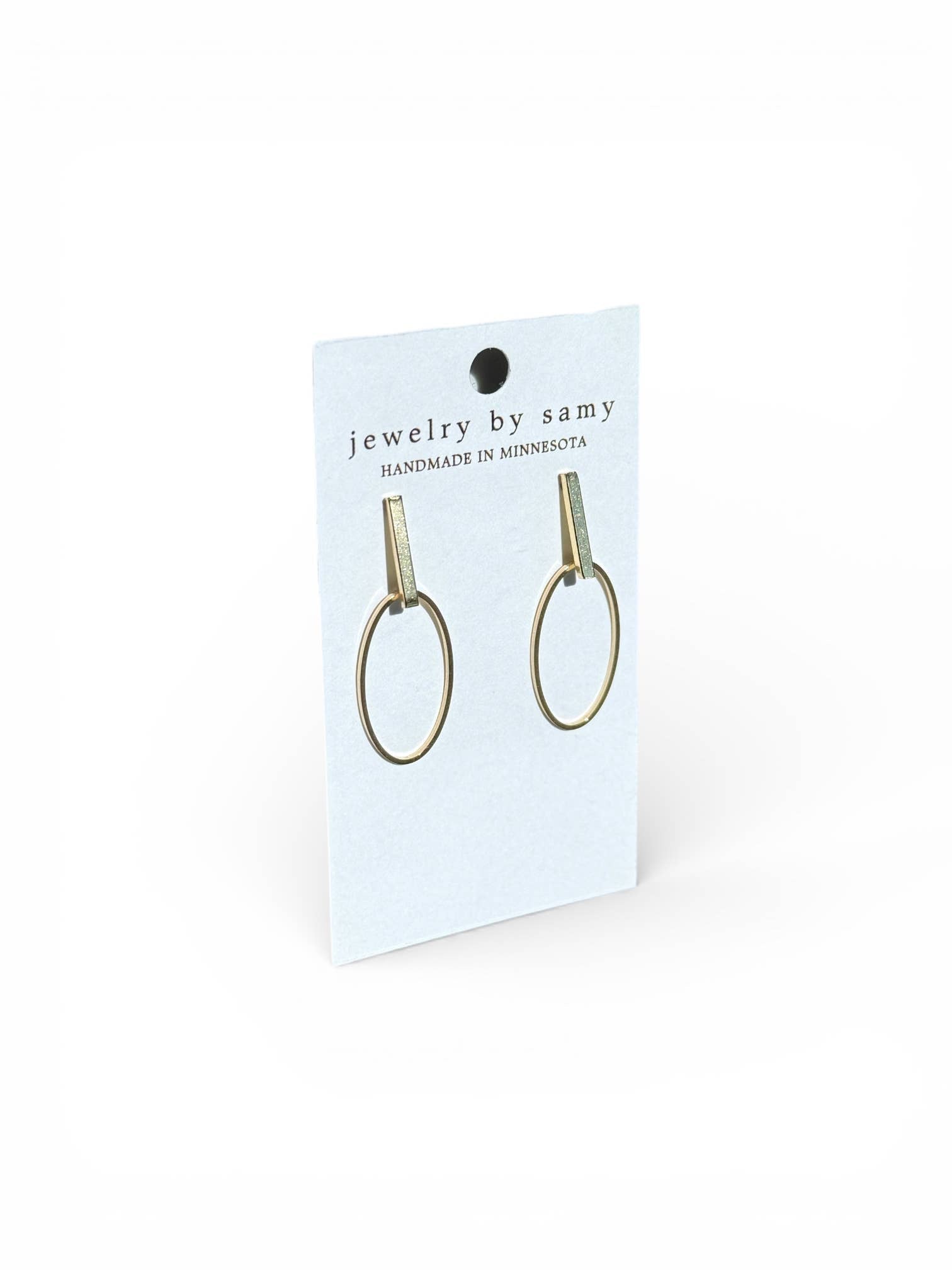 Metal Oval Stud Earrings
