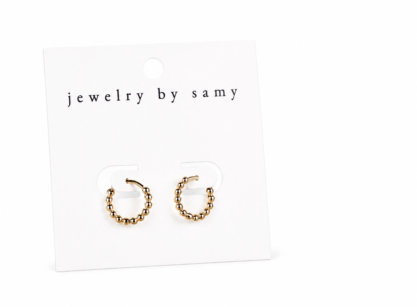 Gold Dot Huggie Hoops