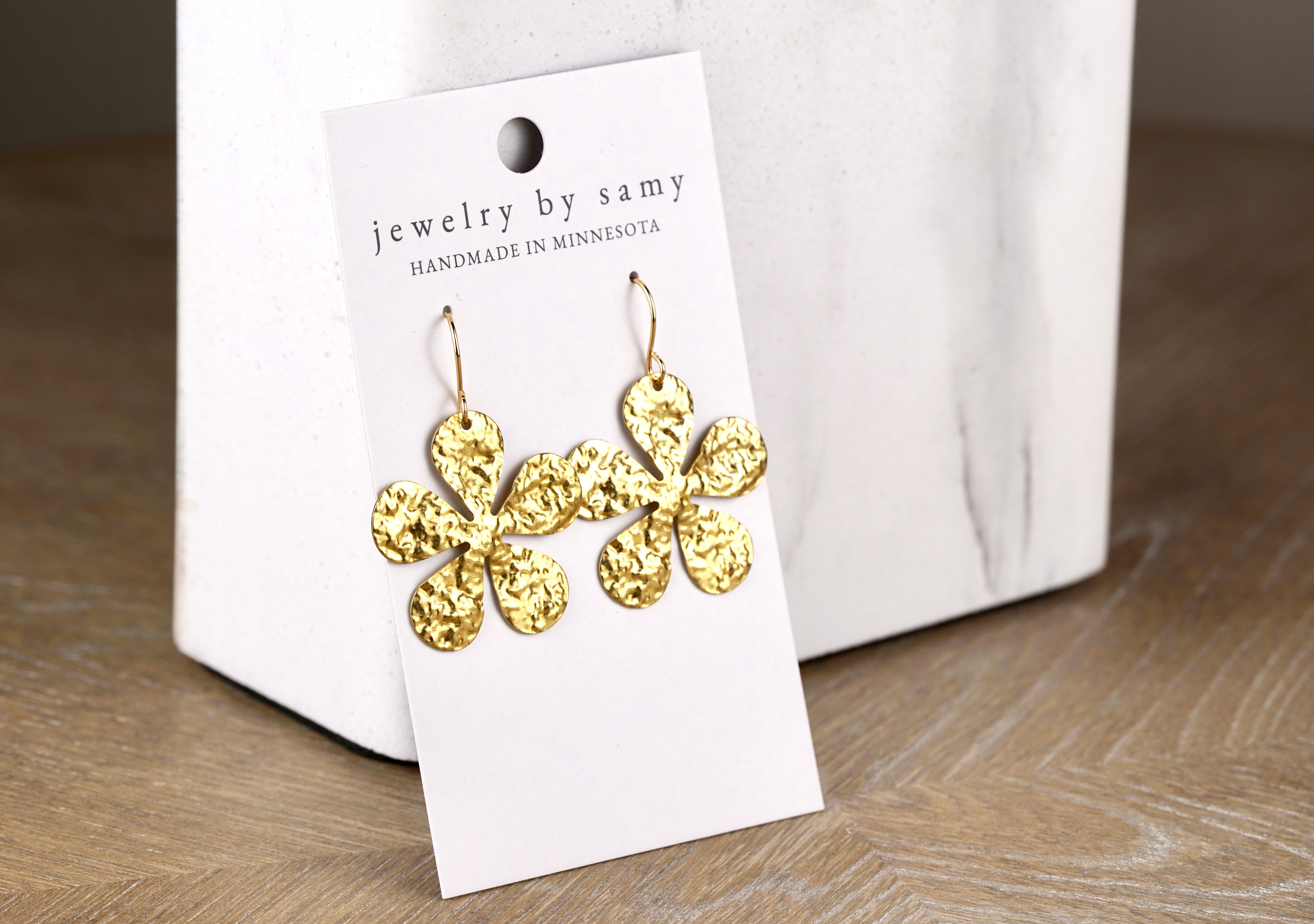 Hammered Flower Earrings