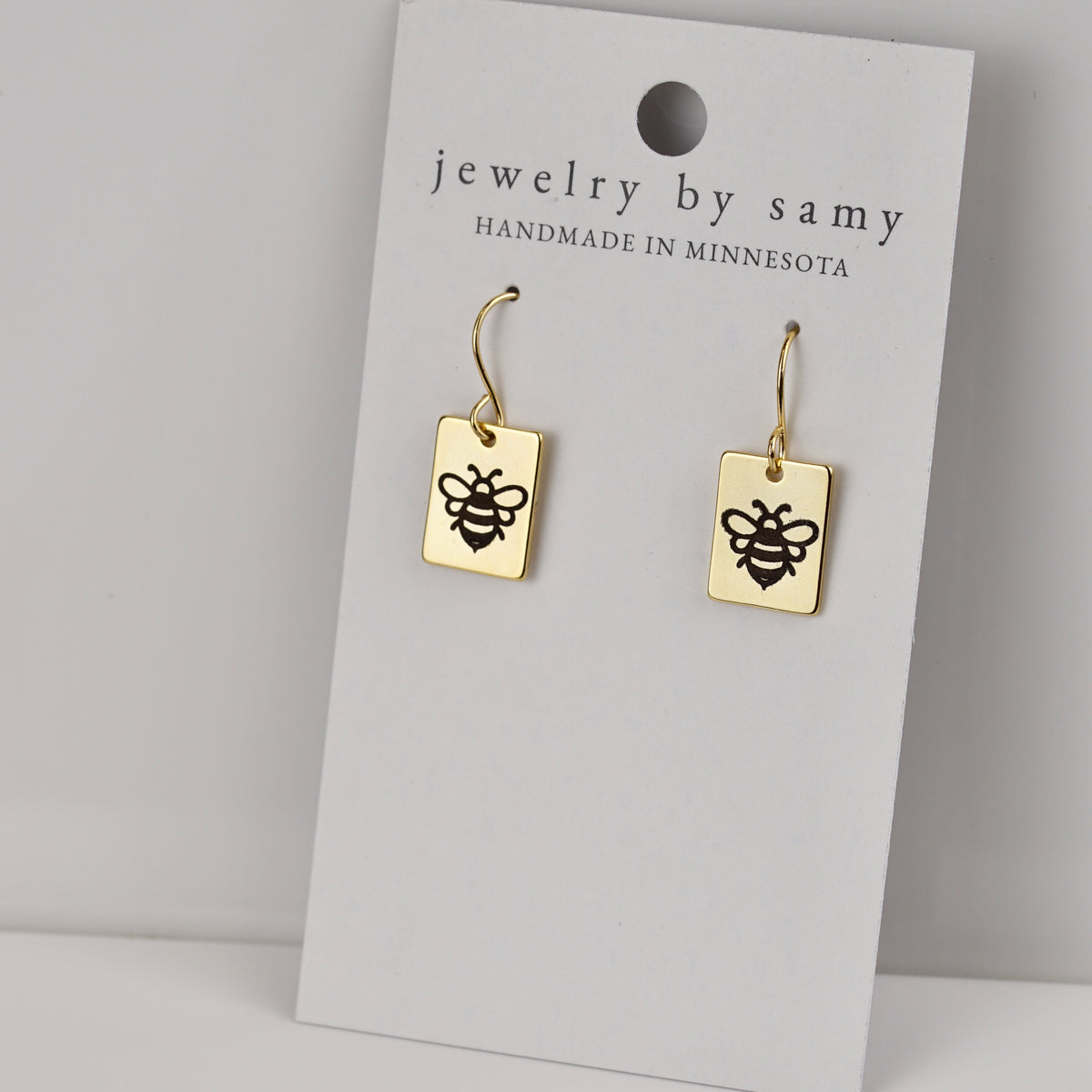 Engraved Bumblebee Earrings